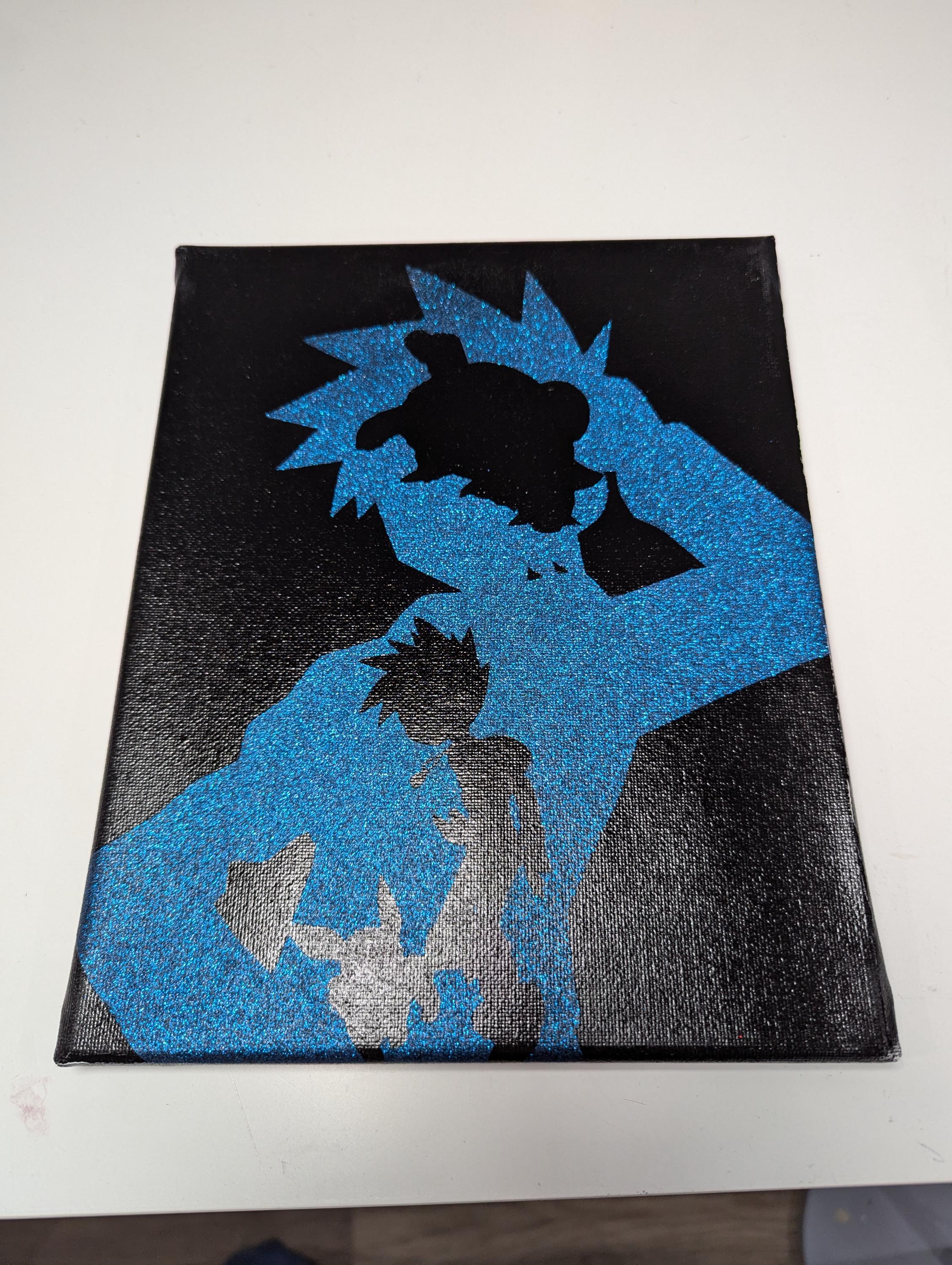 Pokemon Blue inspired 8x10 canvas painting