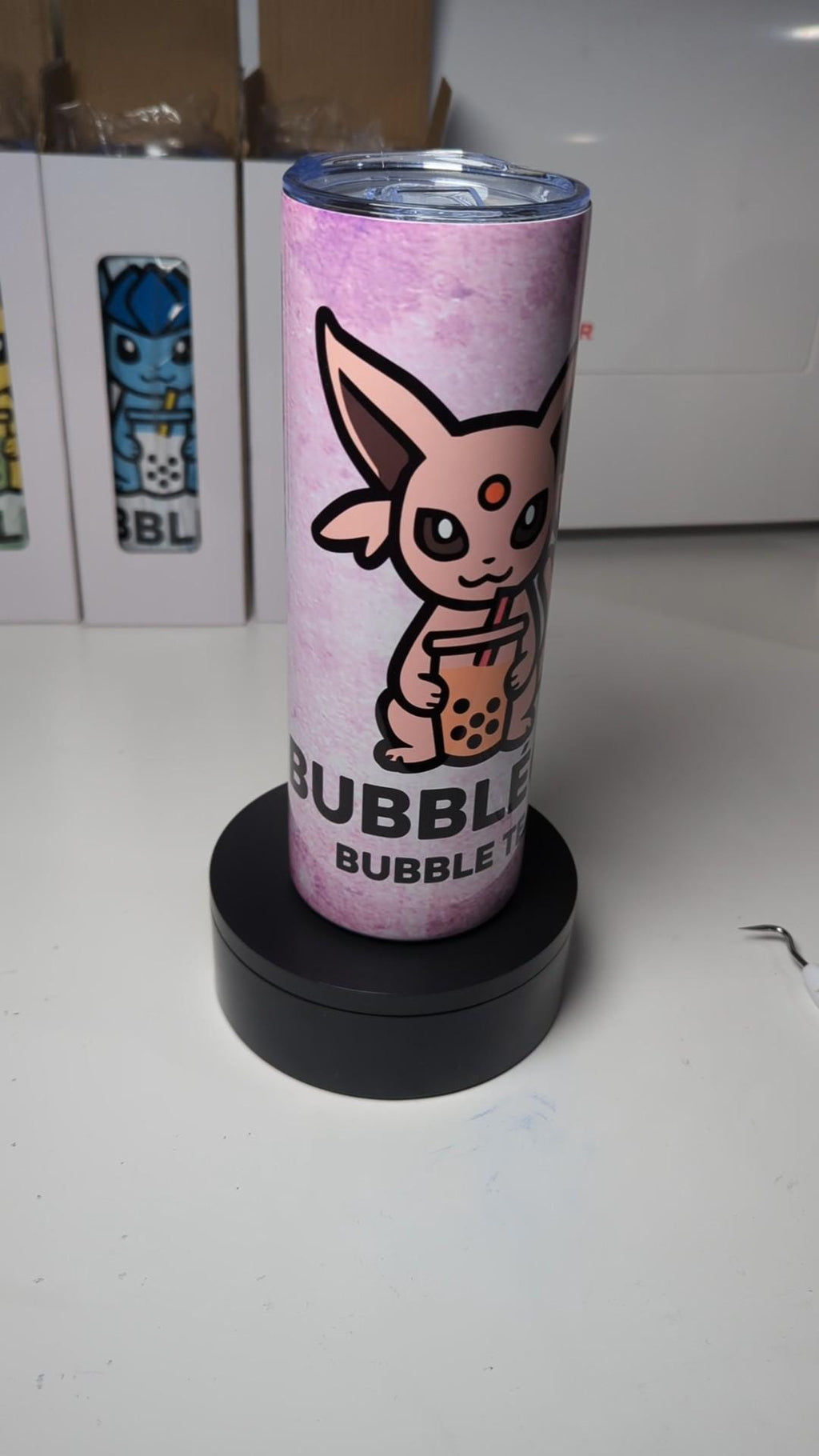 Bubbleon Espeon Pokemon Boba Bubble Tea Inspired Tumbler