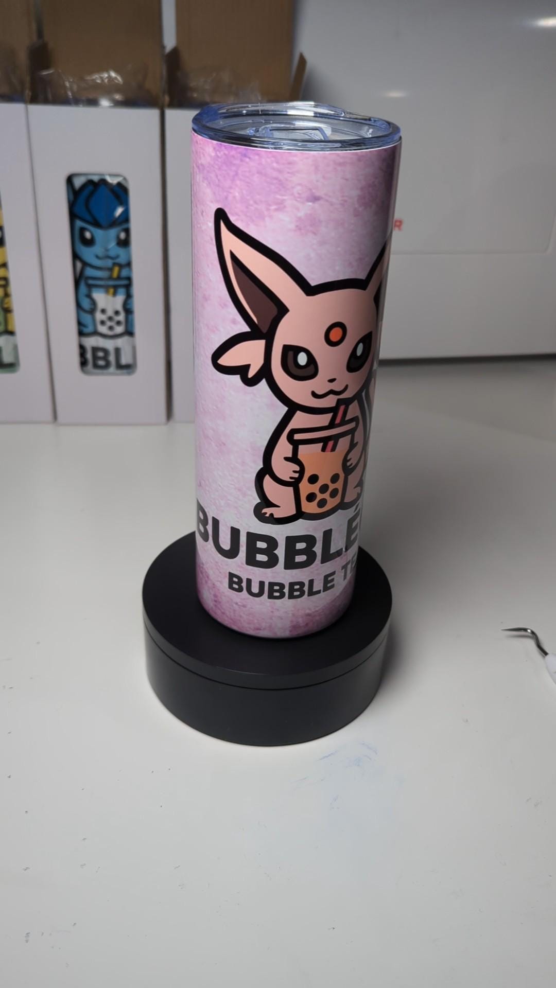 Bubbleon Espeon Pokemon Boba Bubble Tea Inspired Tumbler