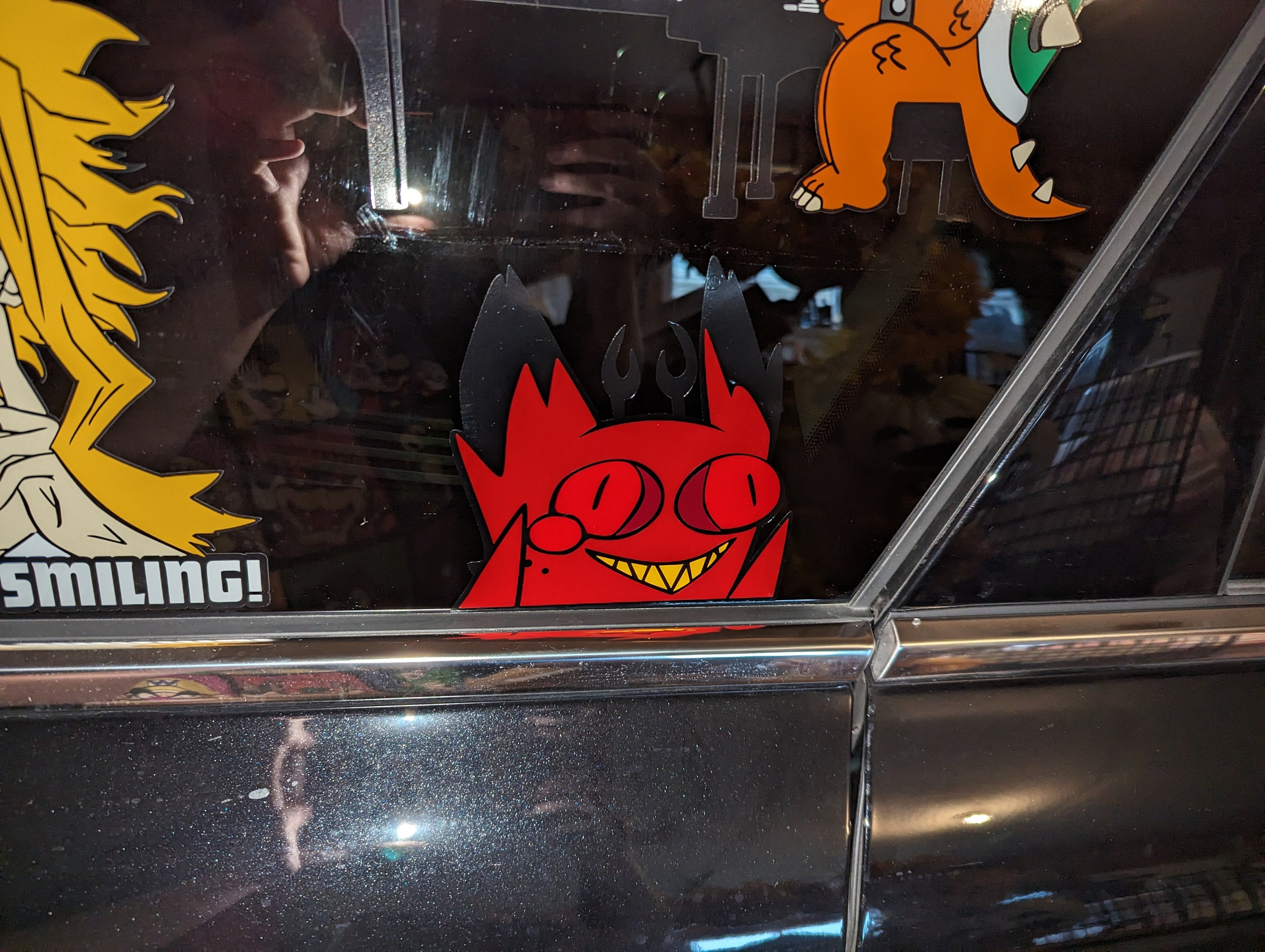 Cursed Cat Alastor Inspired Peeker Vehicle Decal in varying sizes
