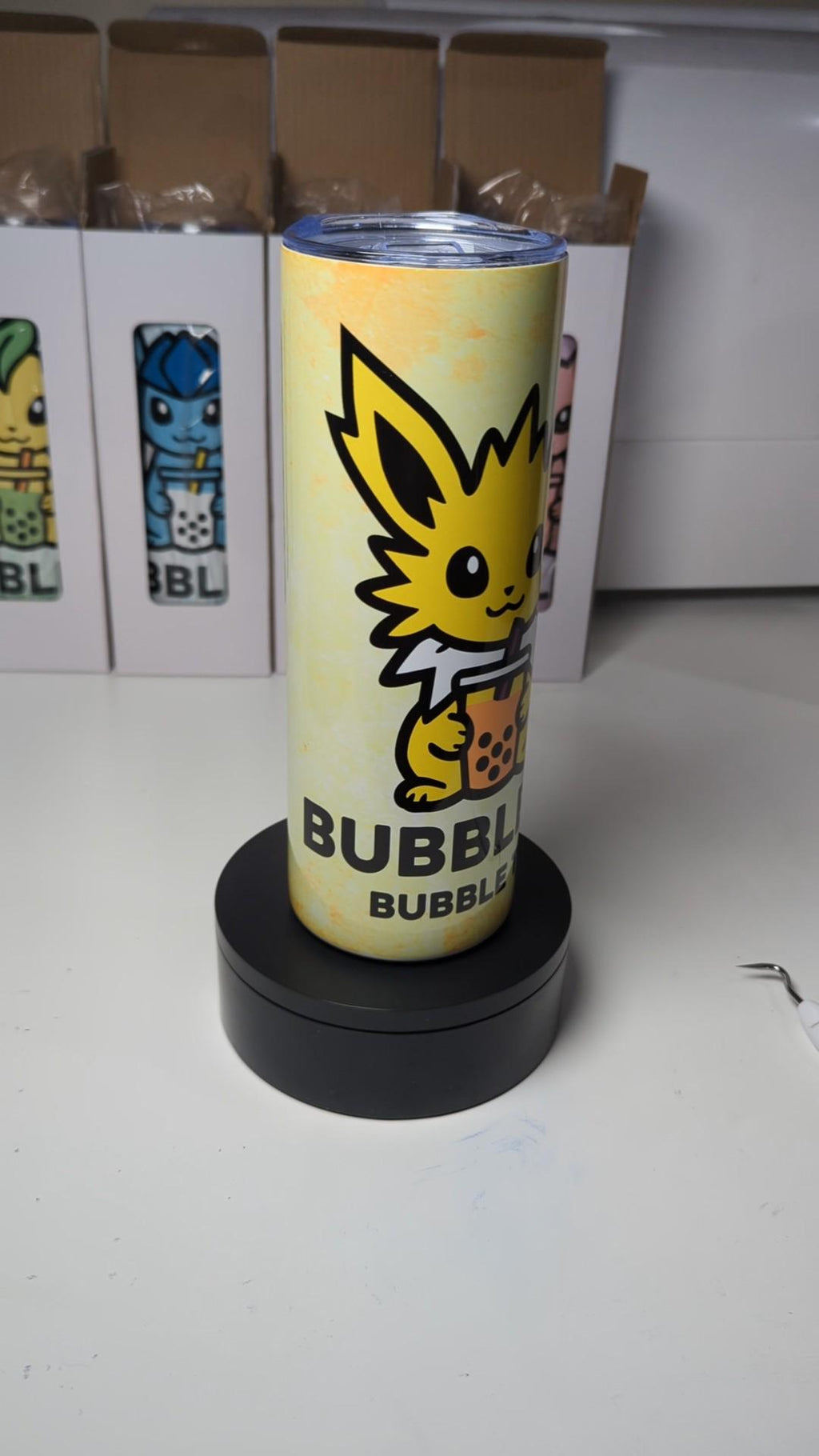 Bubbleon Jolteon Pokemon Boba Bubble Tea Inspired Tumbler