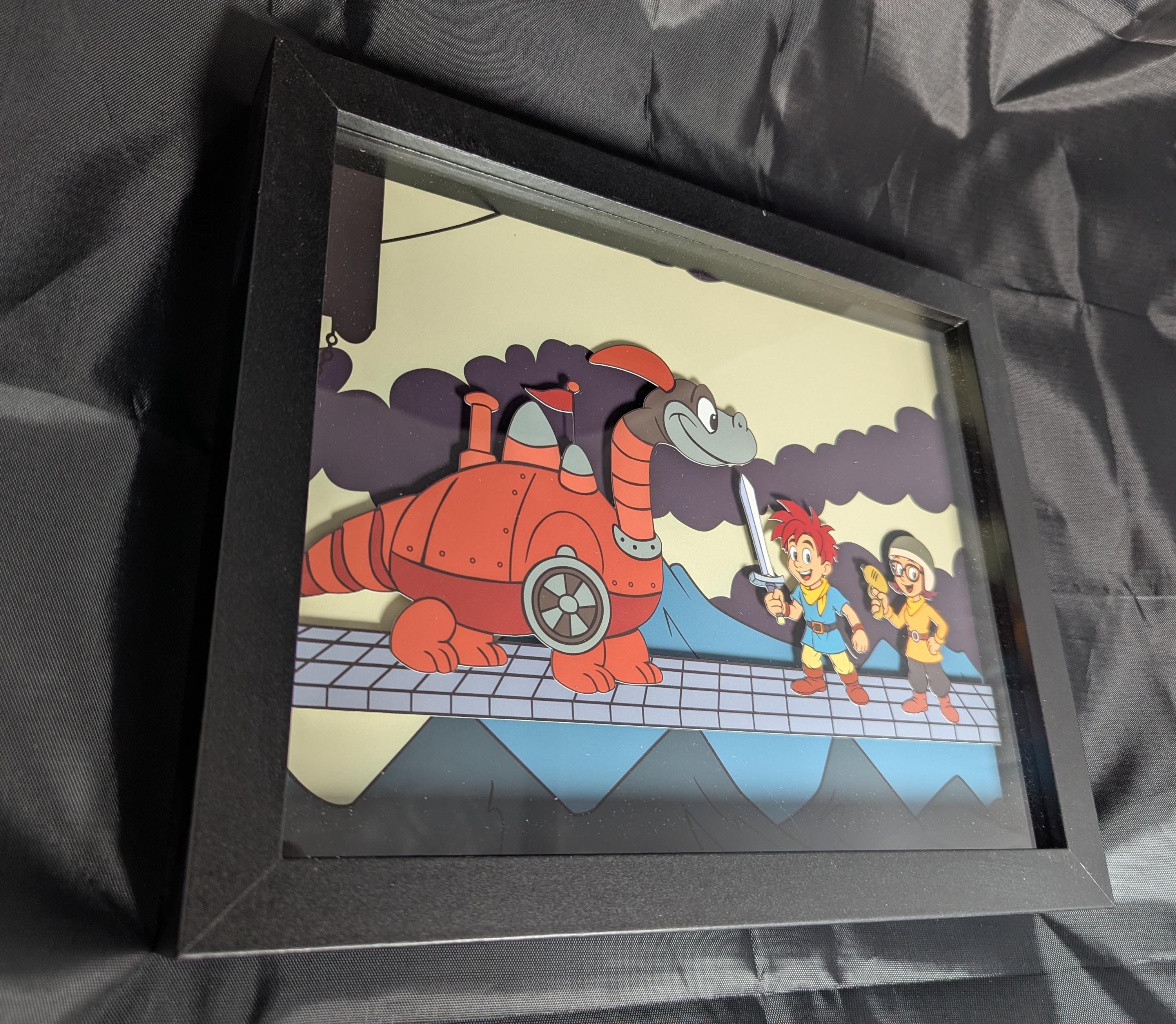 Dino Tank Chrono Trigger inspired layered shadow box