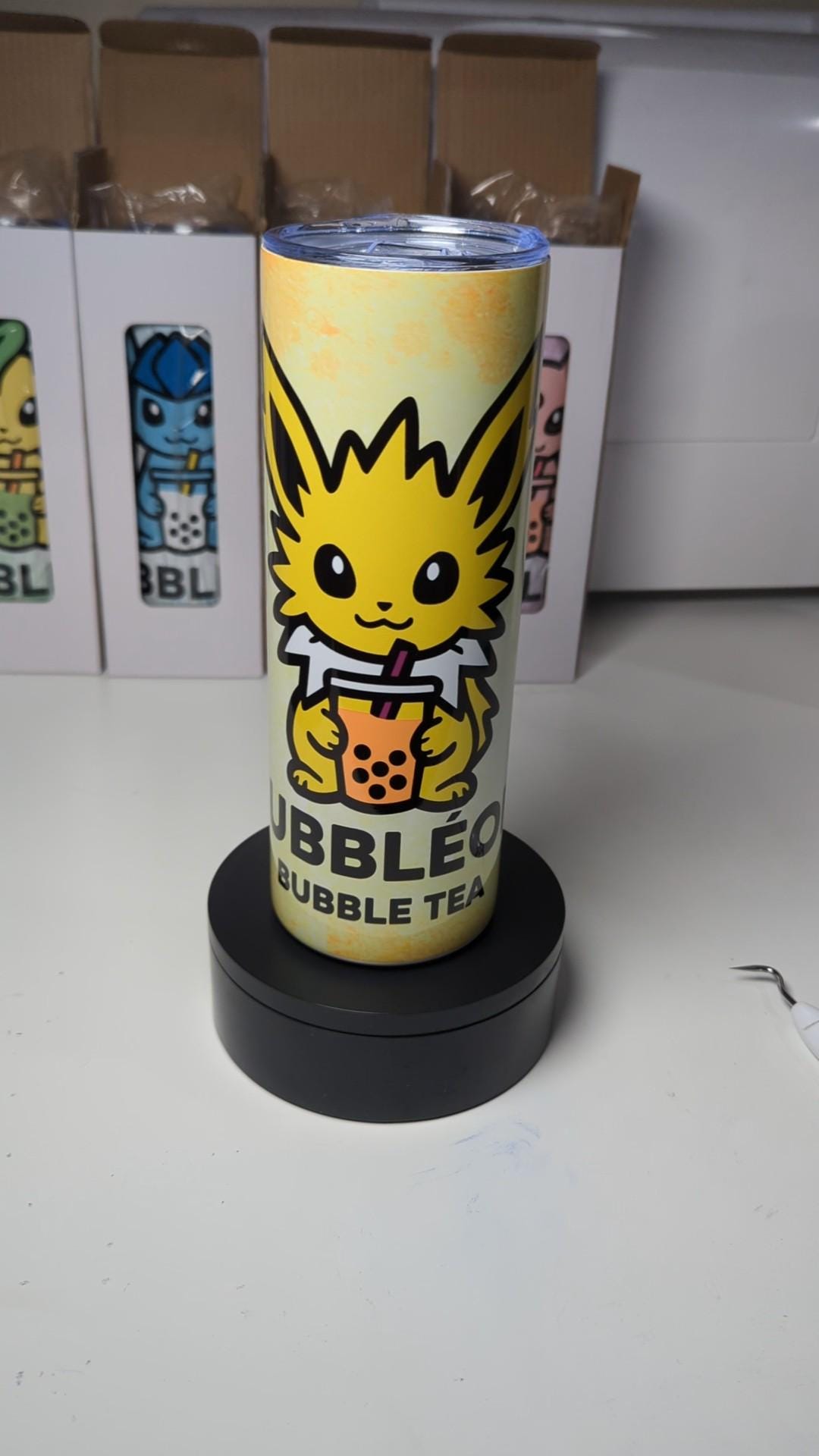 Bubbleon Jolteon Pokemon Boba Bubble Tea Inspired Tumbler