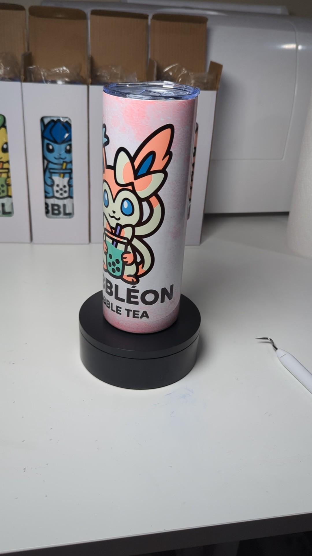 Bubbleon Sylveon Pokemon Boba Bubble Tea Inspired Tumbler