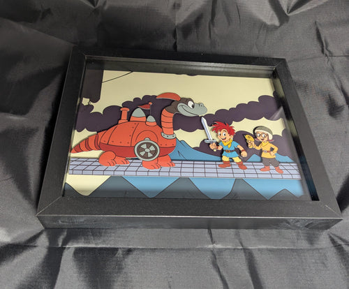 Dino Tank Chrono Trigger inspired layered shadow box