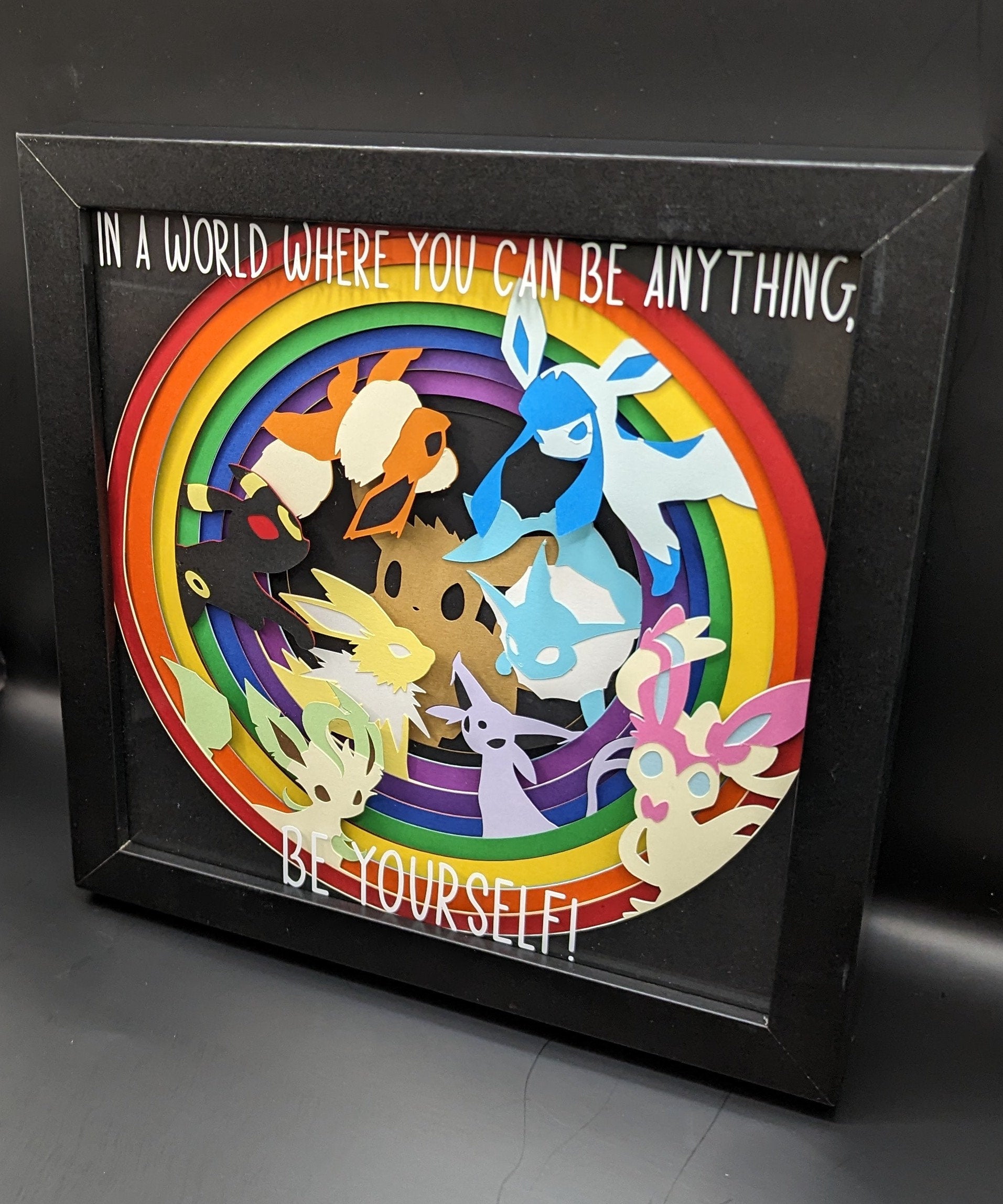 Be Yourself Framed Layered Cardstock Eeveelution Inspired Wall Art