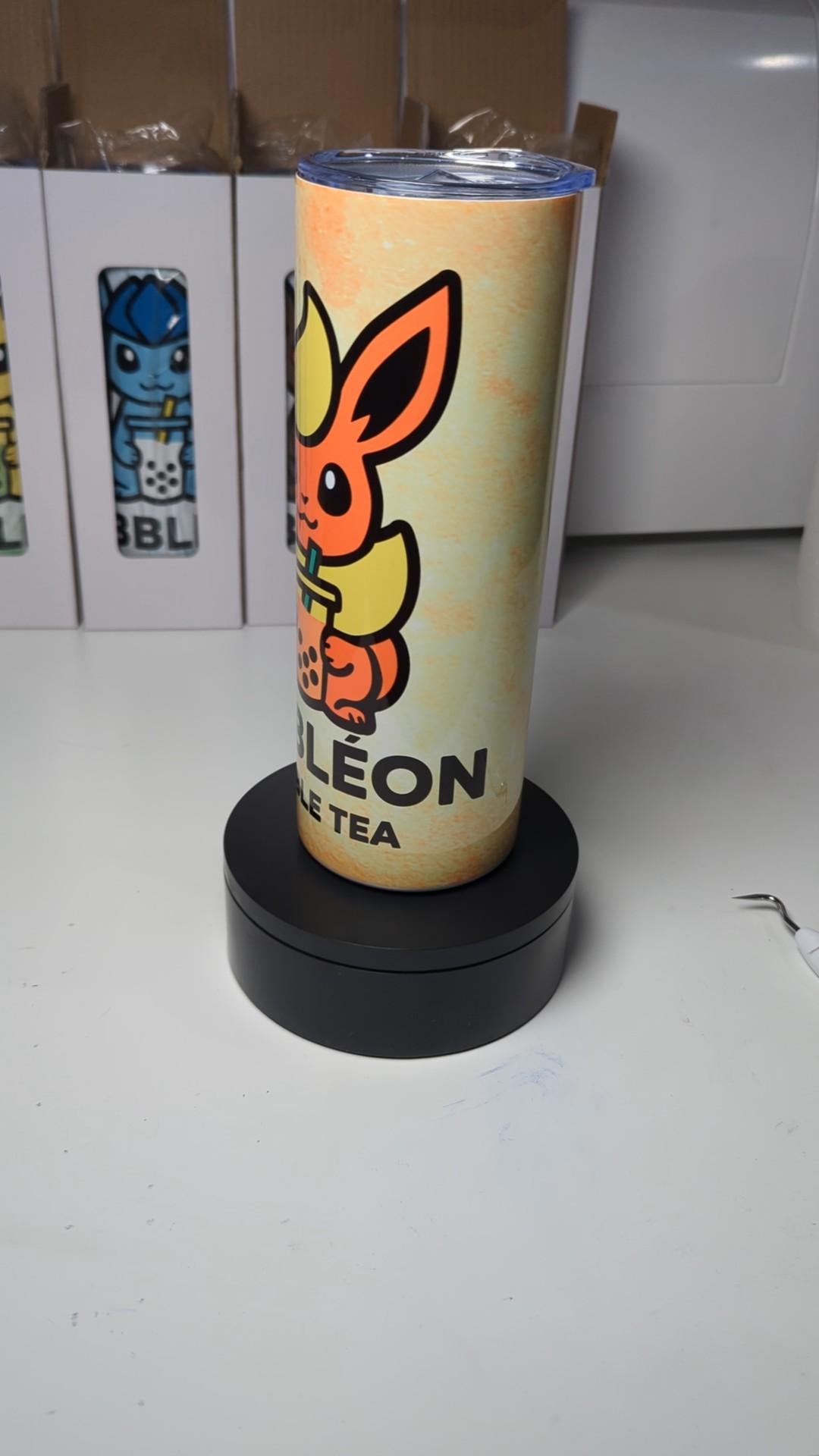 Bubbleon Flareon Pokemon Boba Bubble Tea Inspired Tumbler