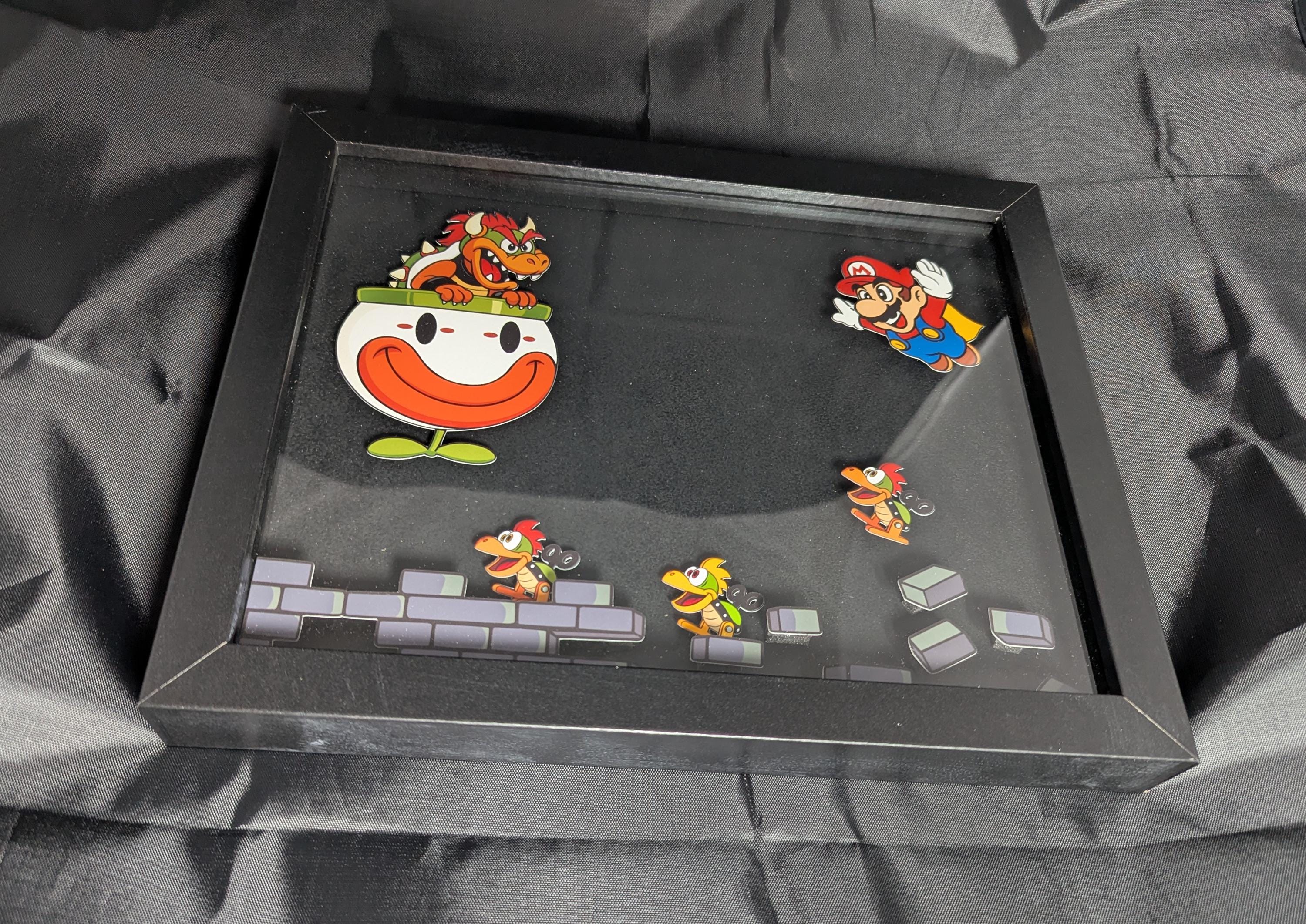 Mario vs Bowser Super Mario World Tooney Lunes 8x10 Shadow Box