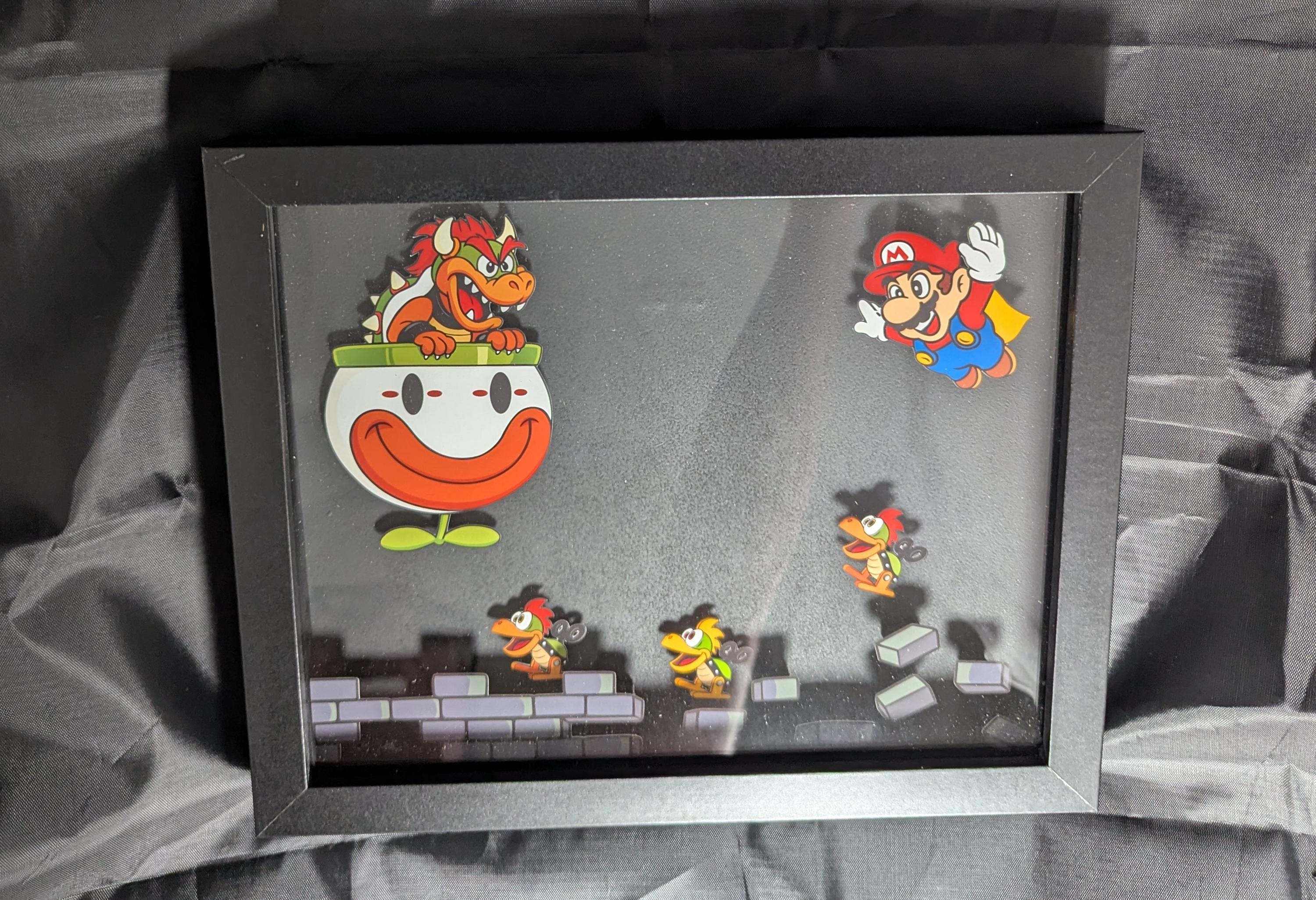 Mario vs Bowser Super Mario World Tooney Lunes 8x10 Shadow Box