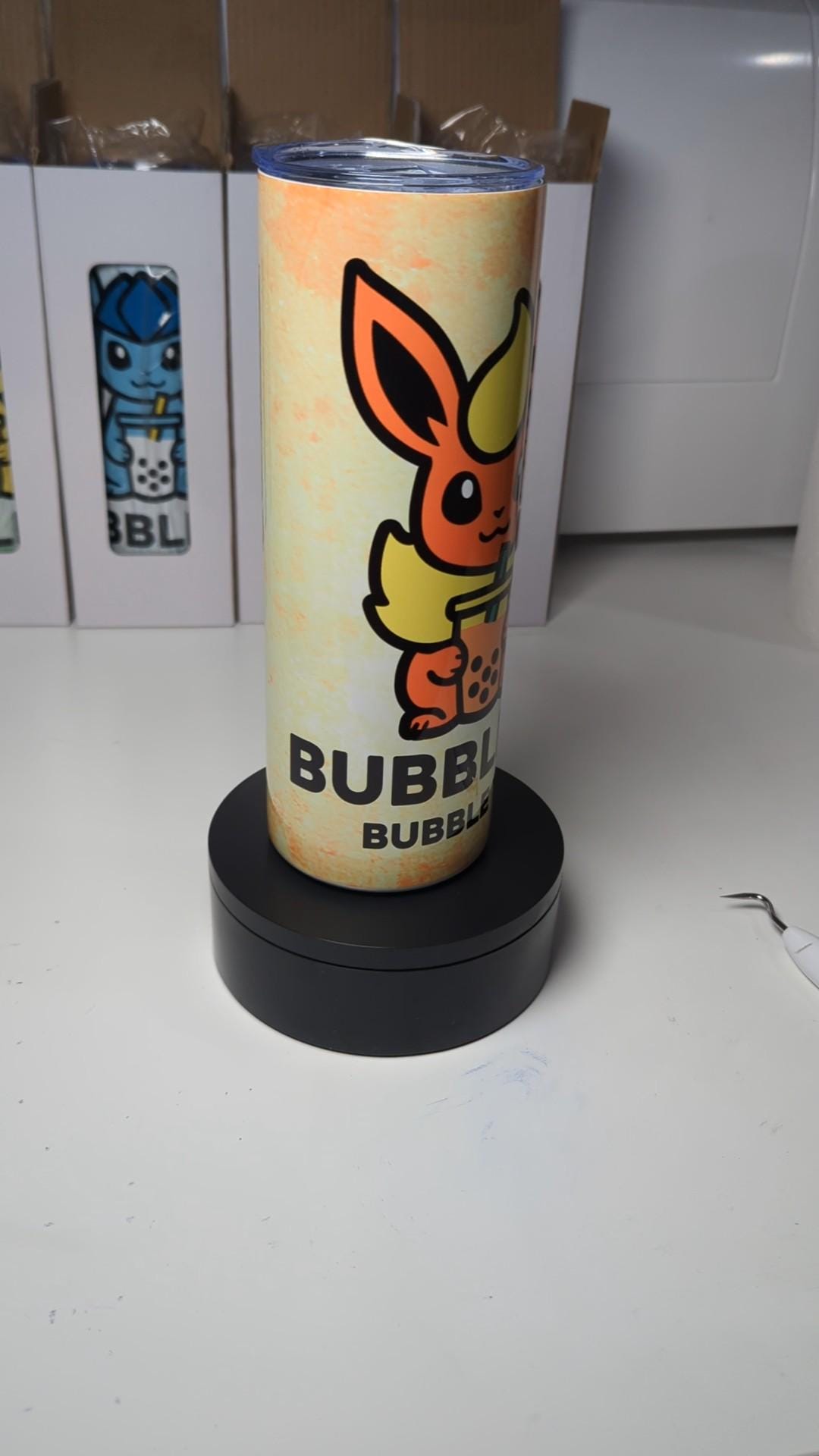 Bubbleon Flareon Pokemon Boba Bubble Tea Inspired Tumbler