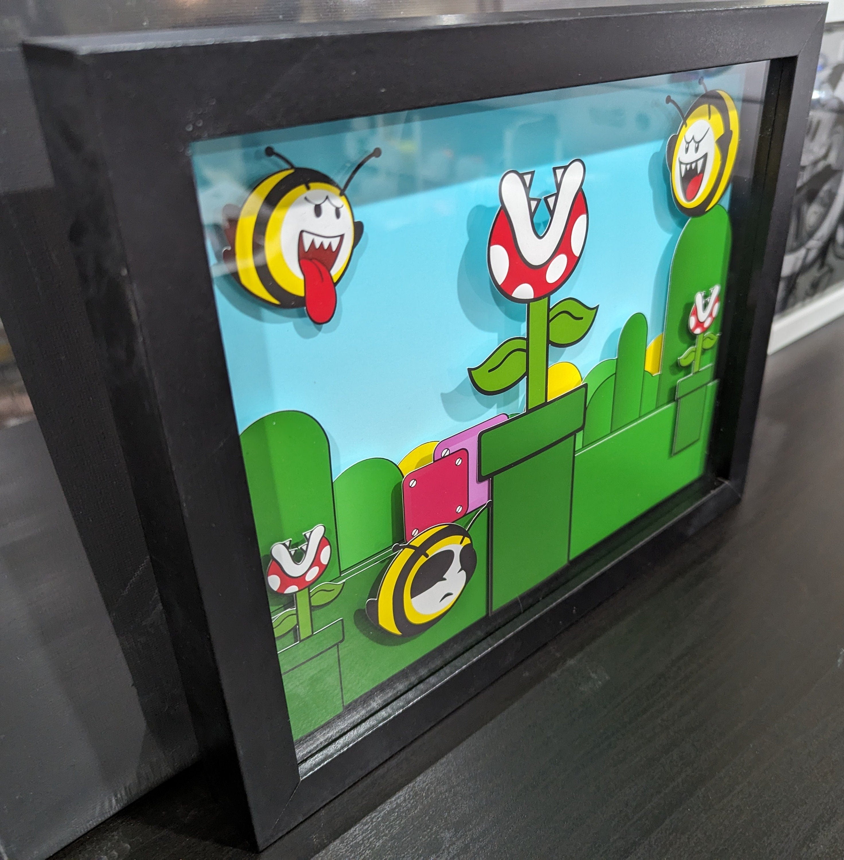 Boo Bees Super Mario Inspired Shadow Box