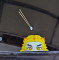 Hungry Demon Slayer Rengoku Inspired Peeker Vehicle Decal in varying sizes