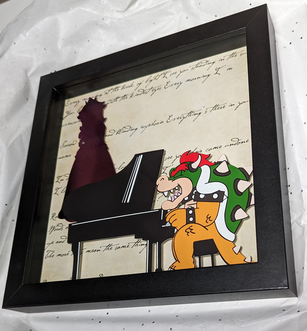 Your Name Vector Style Bowser x Cyrano Inspired Layered Shadow Box
