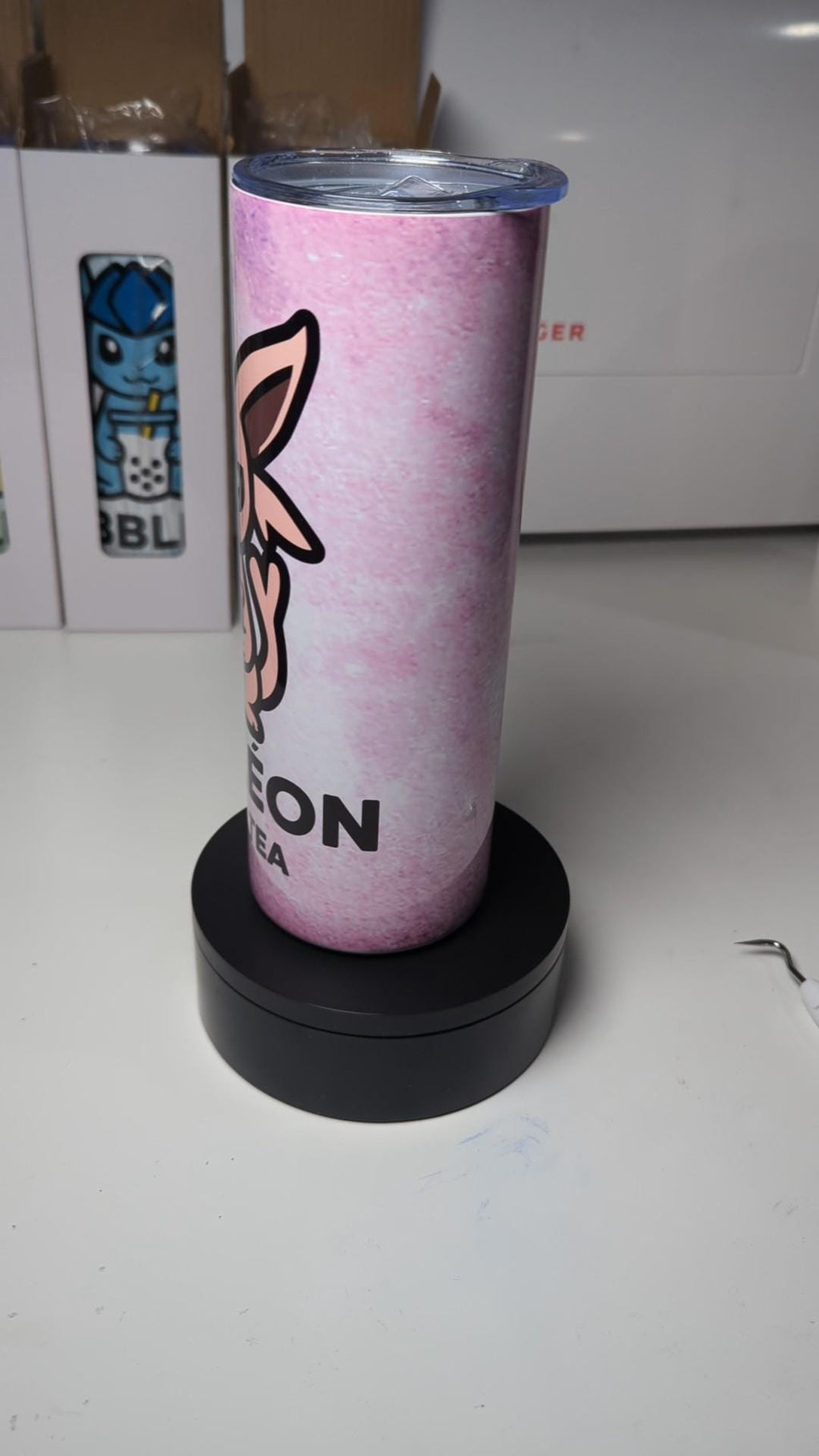 Bubbleon Espeon Pokemon Boba Bubble Tea Inspired Tumbler