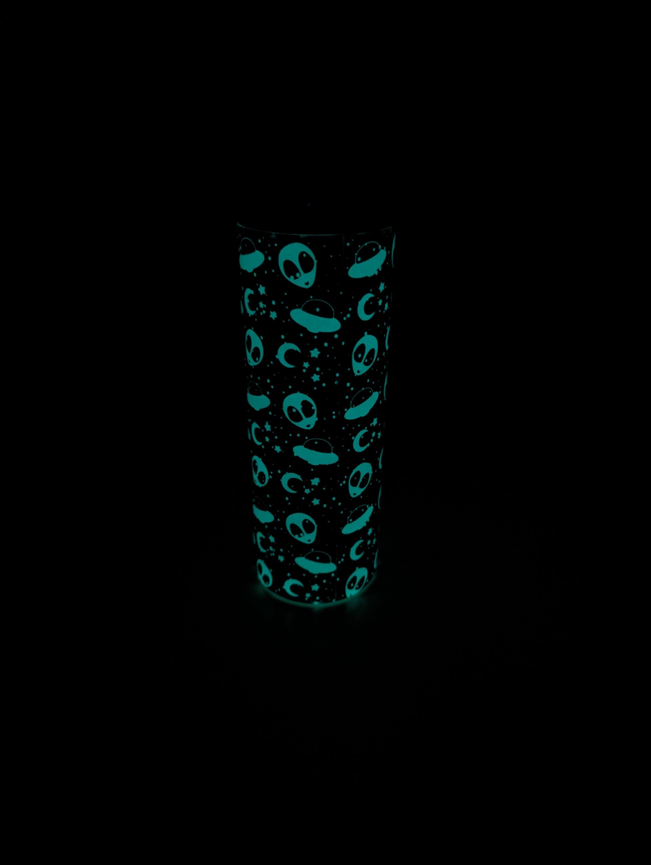Glow in the dark Alien UFO themed tumbler