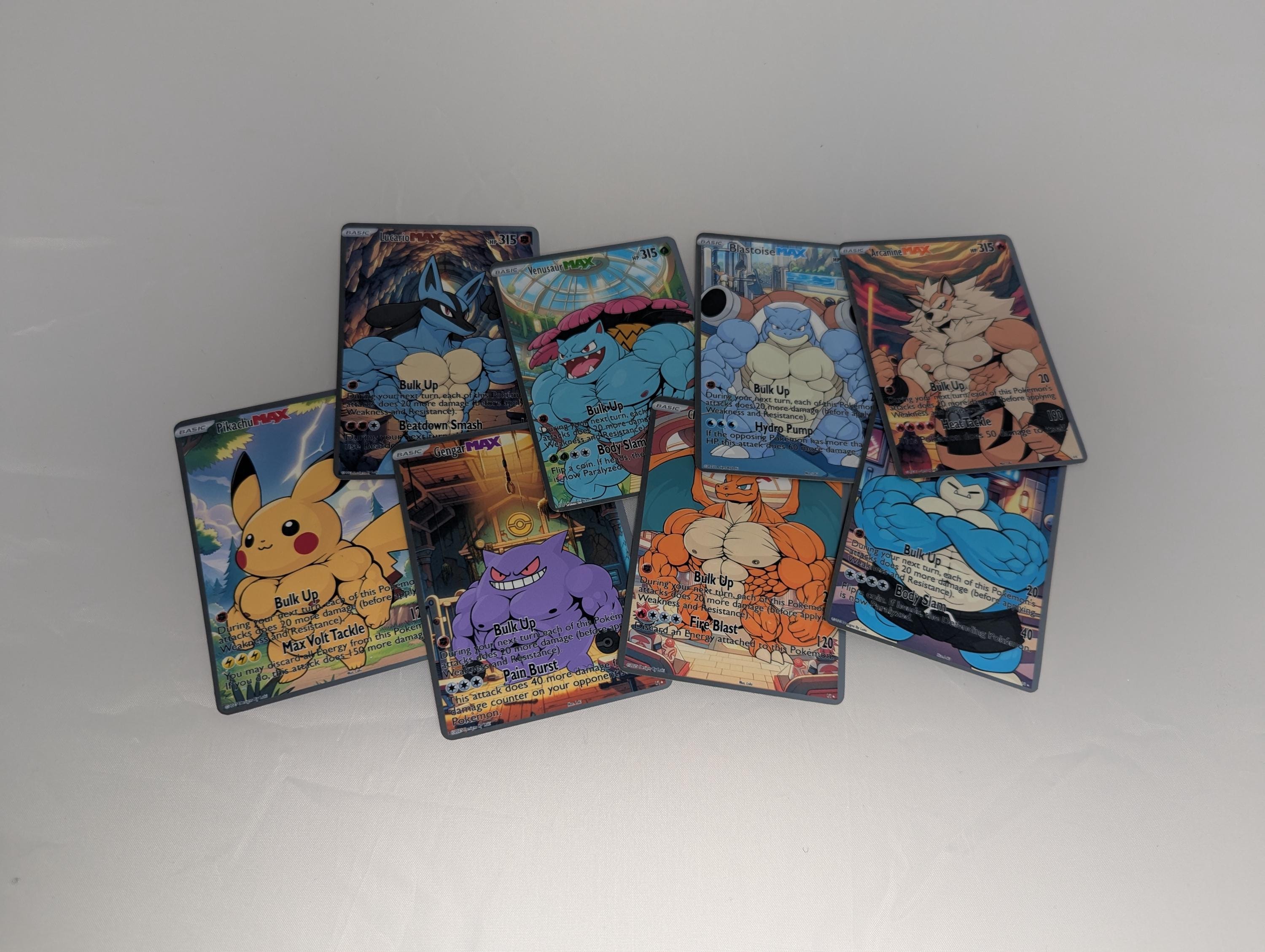 Body Builder Pokemon inspired Orica Cards