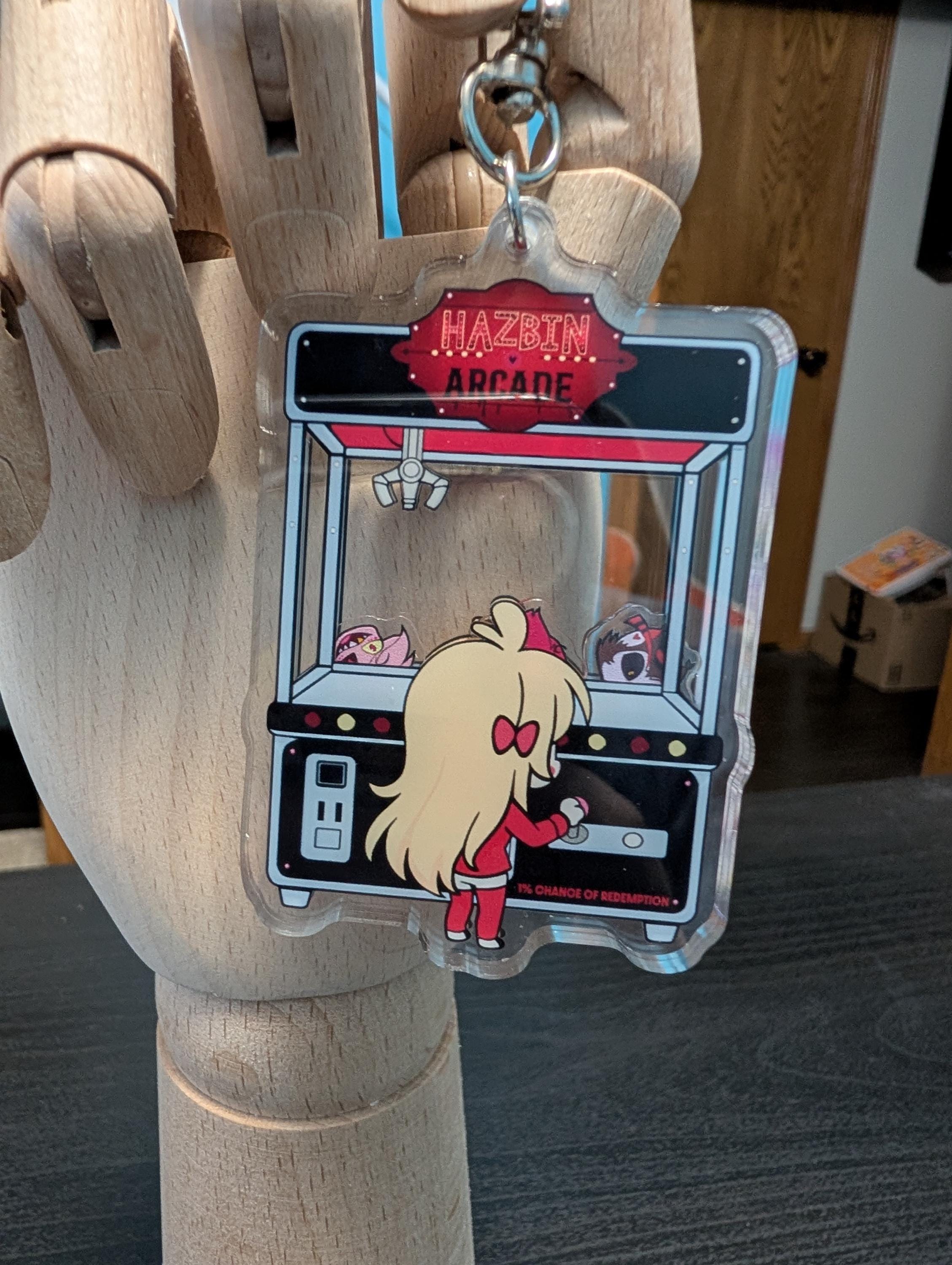 Hazbin Arcade shaker keychain inspired by Hazbin Hotel
