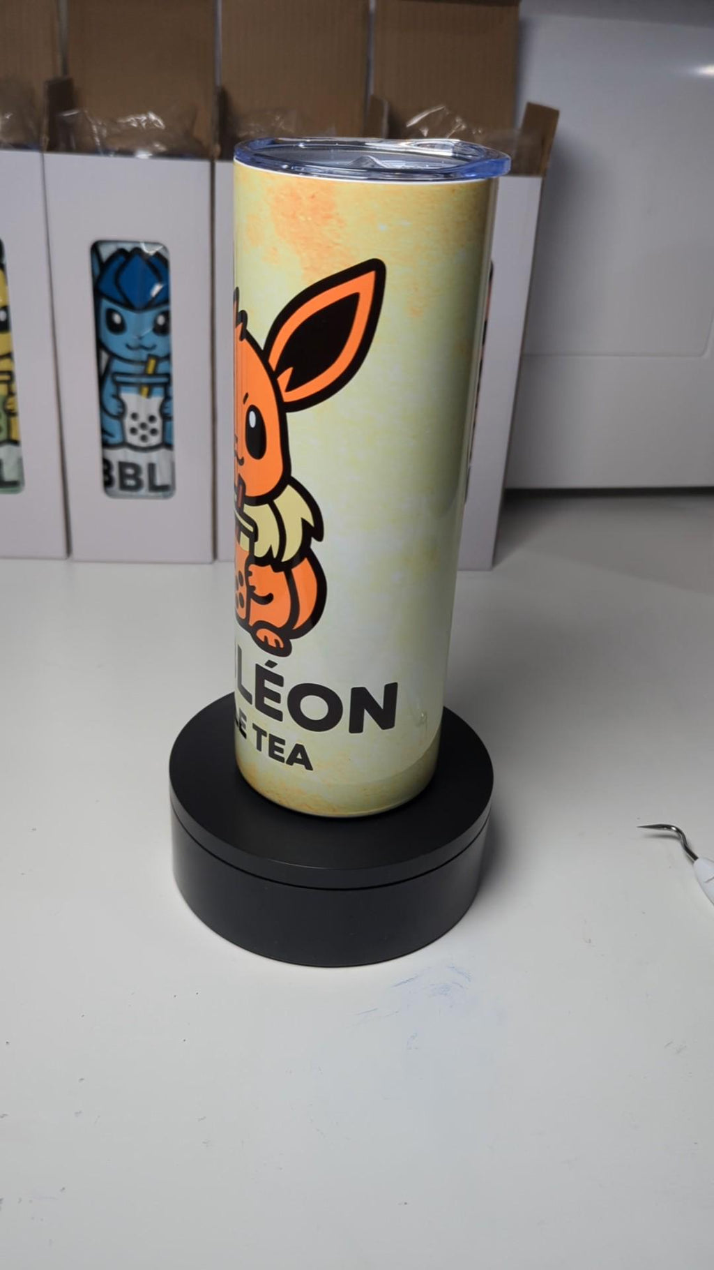 Bubbleon Eevee Pokemon Boba Bubble Tea Inspired Tumbler