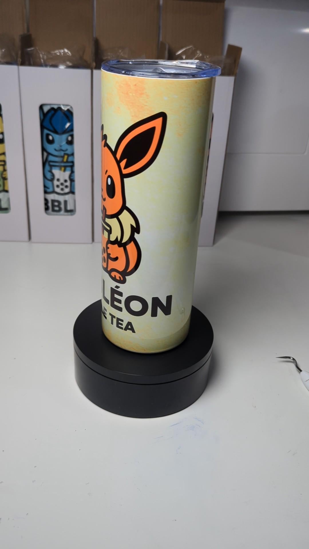 Bubbleon Eevee Pokemon Boba Bubble Tea Inspired Tumbler