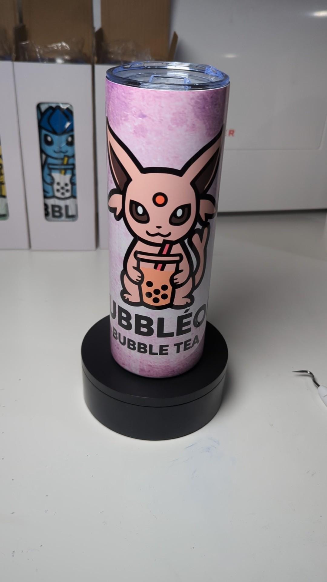 Bubbleon Espeon Pokemon Boba Bubble Tea Inspired Tumbler