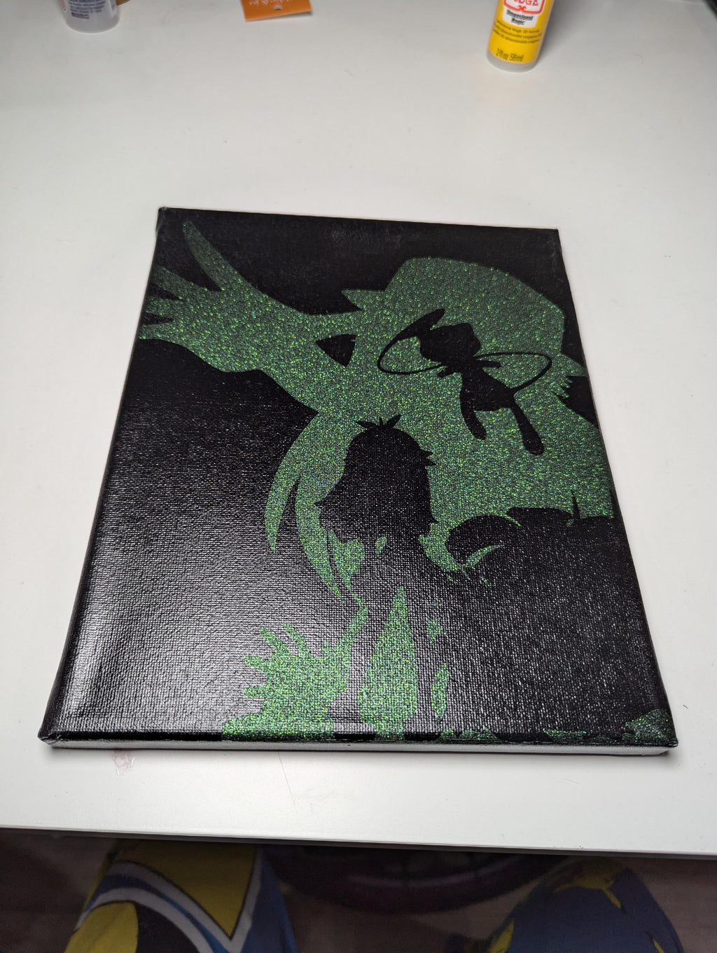 Pokemon Green inspired 8x10 canvas painting