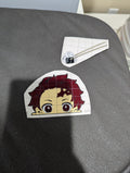 Hungry Demon Slayer Tanjiro Inspired Peeker Vehicle Decal in varying sizes