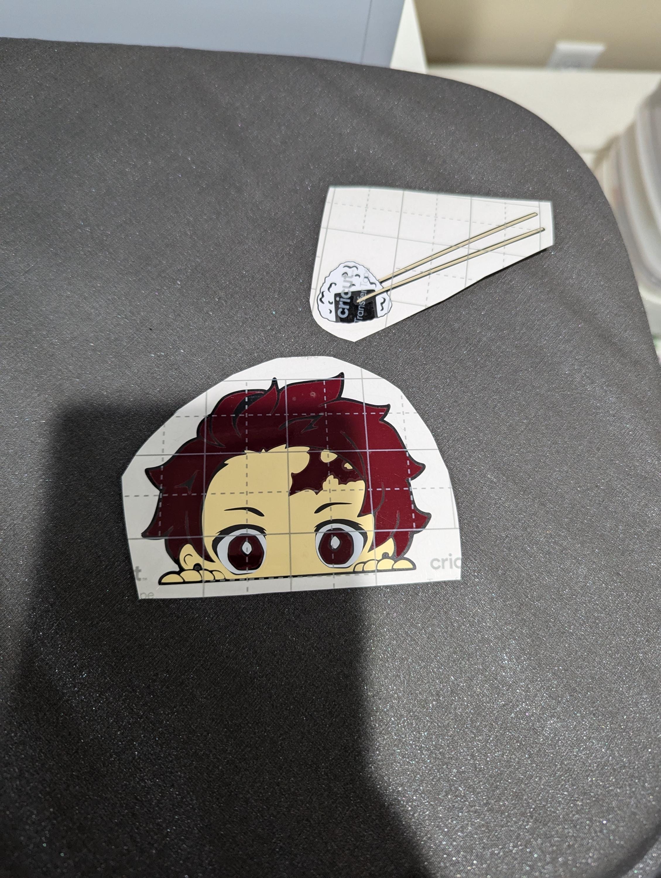 Hungry Demon Slayer Tanjiro Inspired Peeker Vehicle Decal in varying sizes