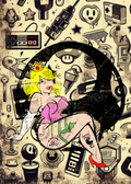 Peach Pin Up Art Print