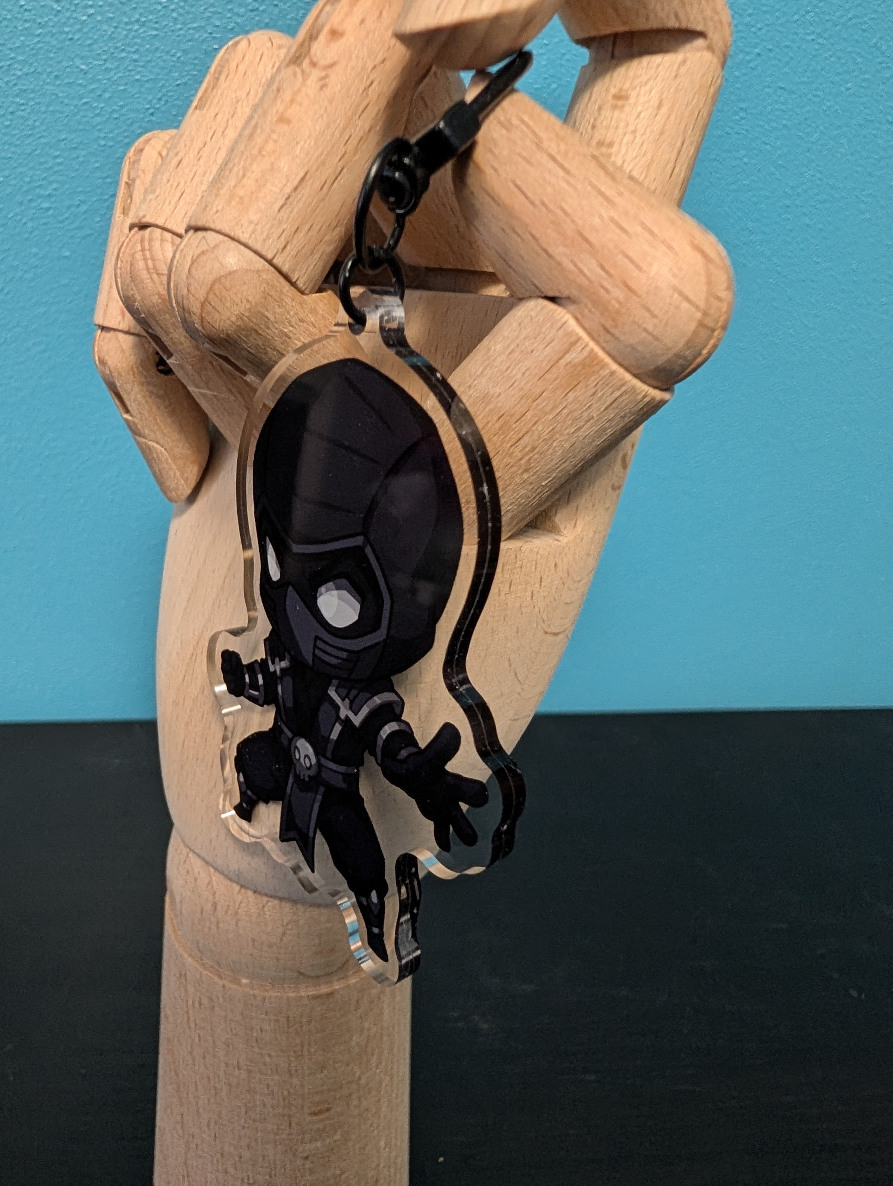 Chibi Noob Saibot Mortal Kombat Inspired Keychain