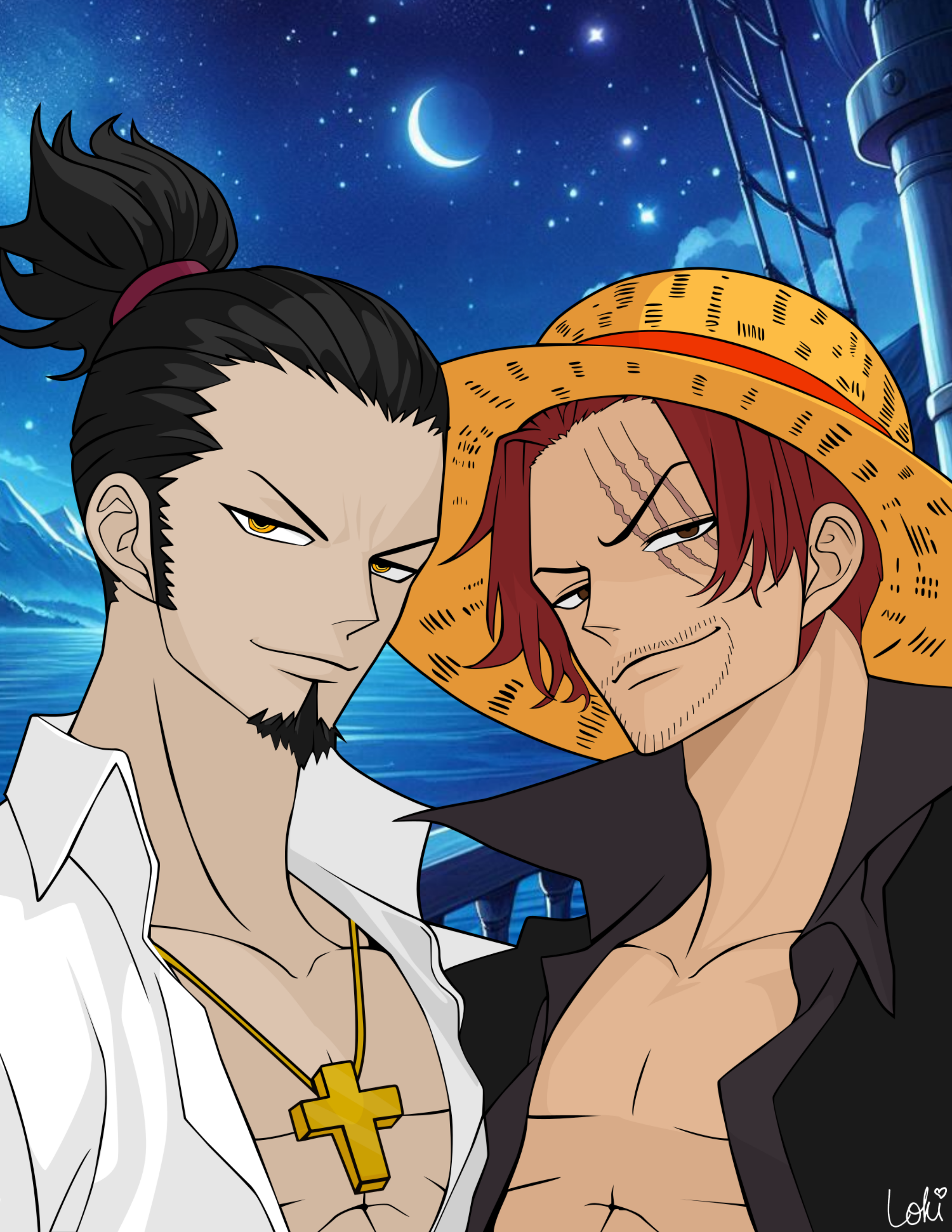 Mihawk x Shanks Art Print