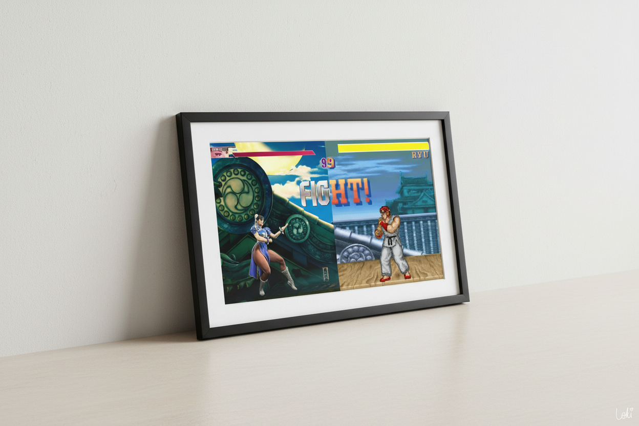 Street Fighter Classic vs New Art Print