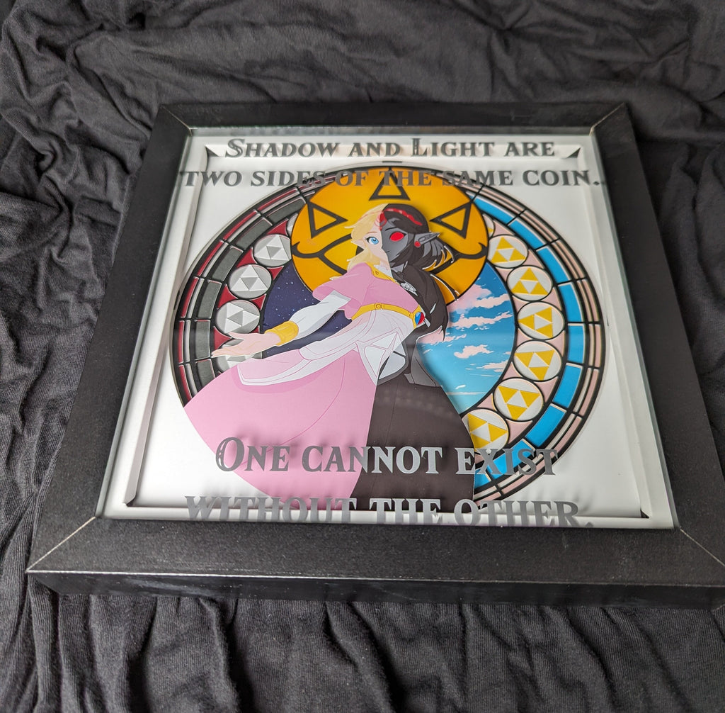 Legend of Zelda Shadow Box Art: Shadow and Light