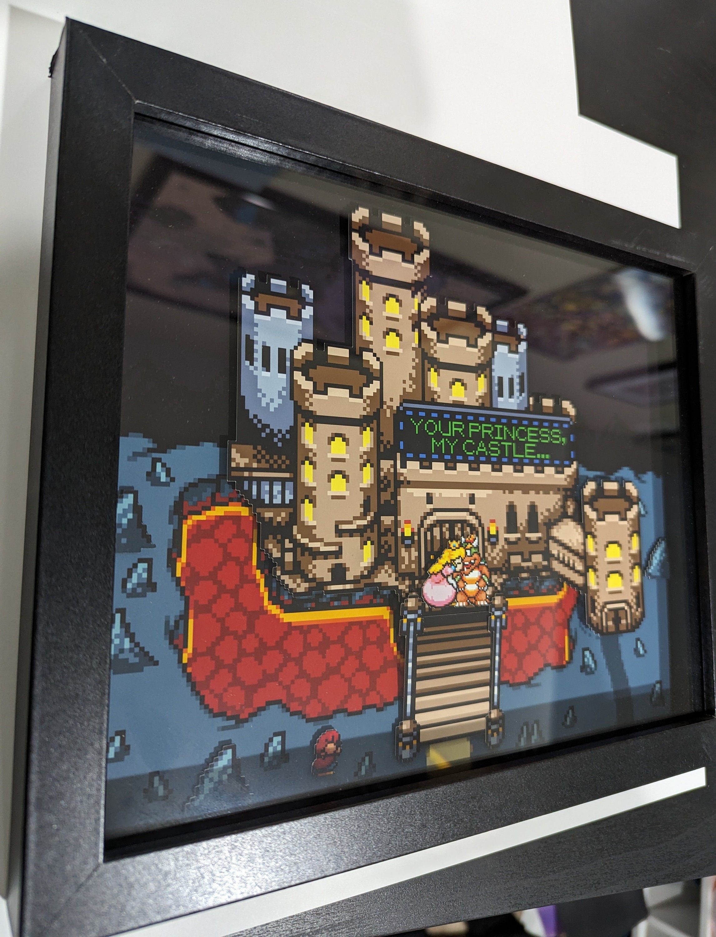 Your Princess, My Castle Super Mario Inspired Shadow Box