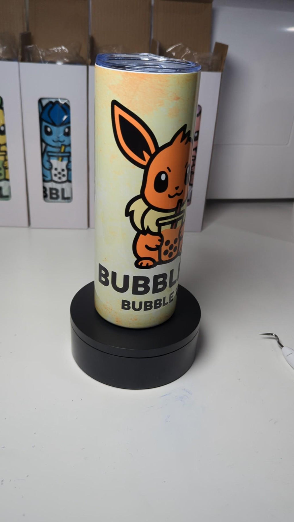 Bubbleon Eevee Pokemon Boba Bubble Tea Inspired Tumbler