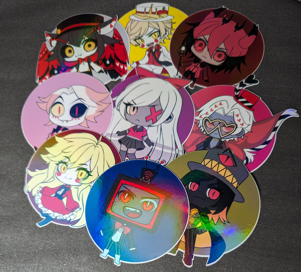 Hazbin Hotel inspired chibi sticker Set Version 1