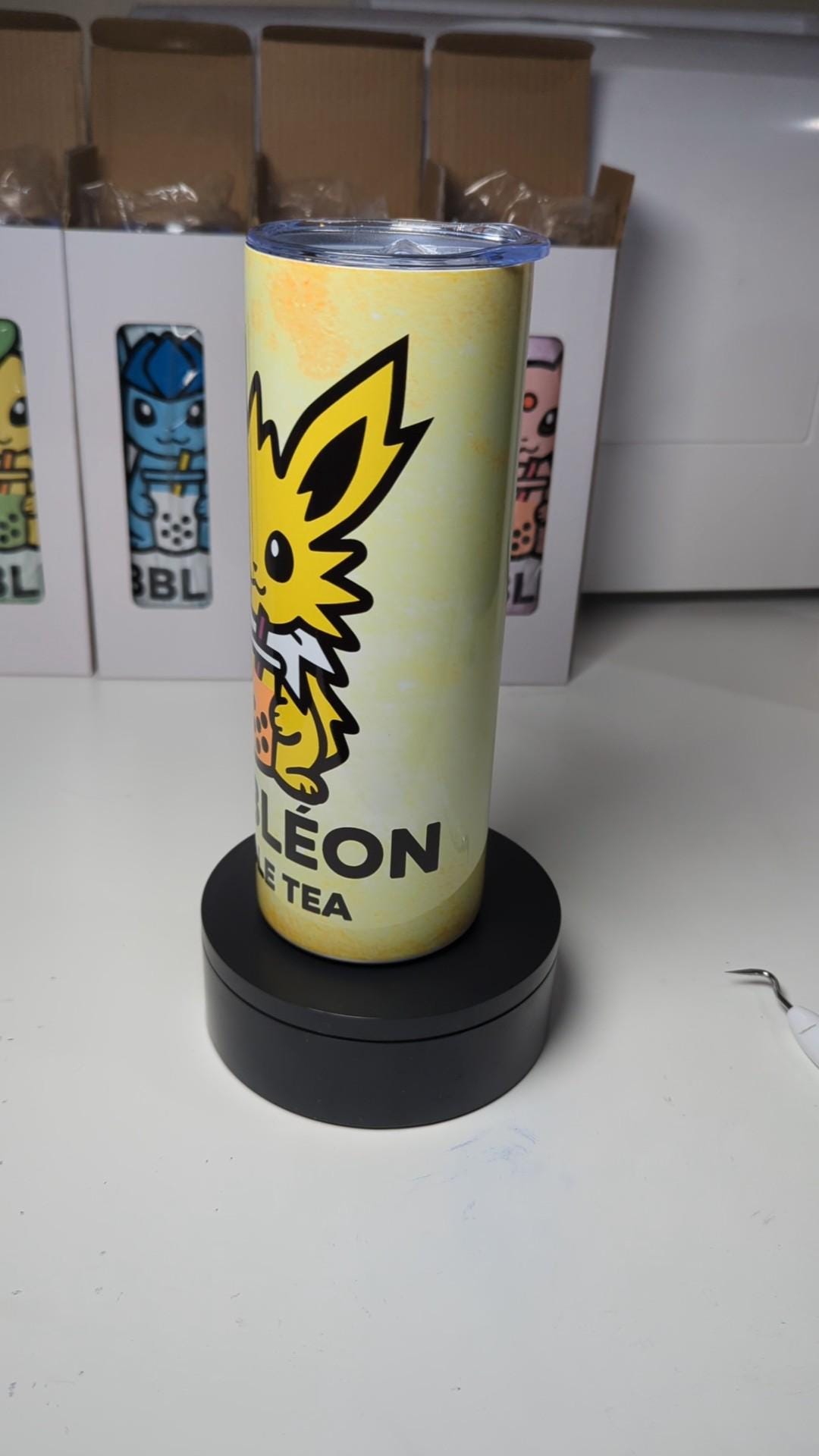 Bubbleon Jolteon Pokemon Boba Bubble Tea Inspired Tumbler