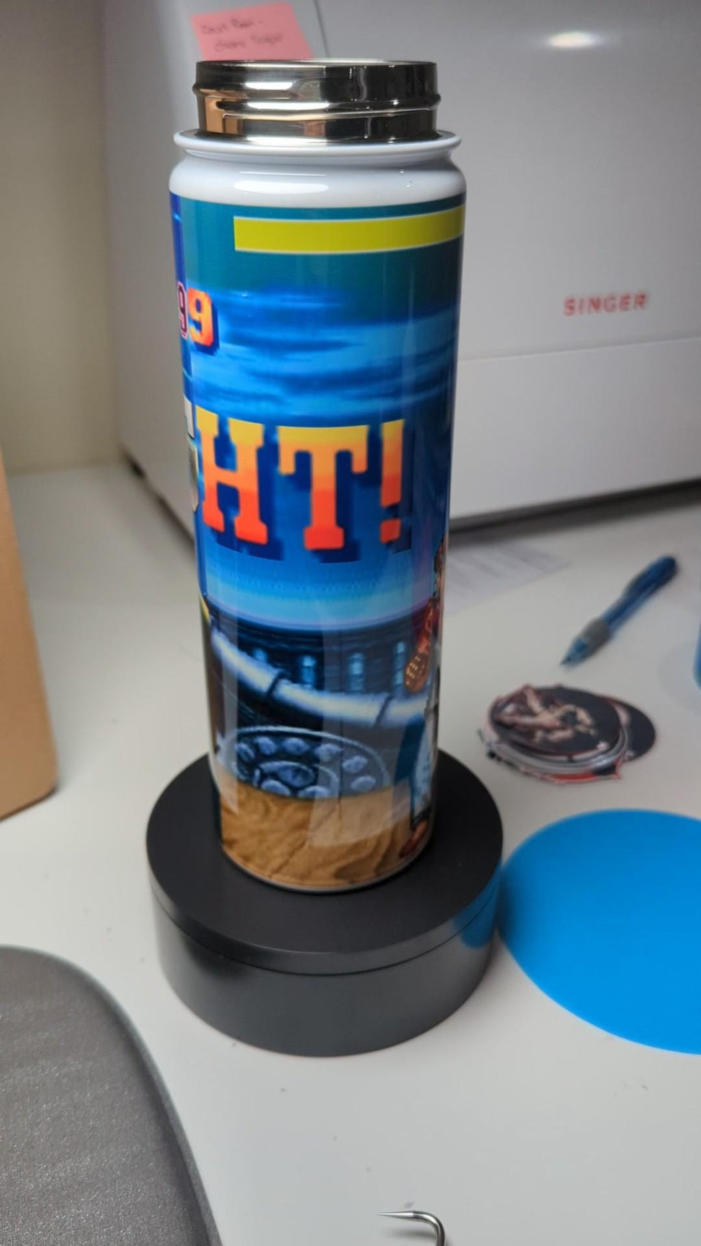 22 Oz Waterbottle inspired by Classic vs Present Street Fighter Chun Li Edition