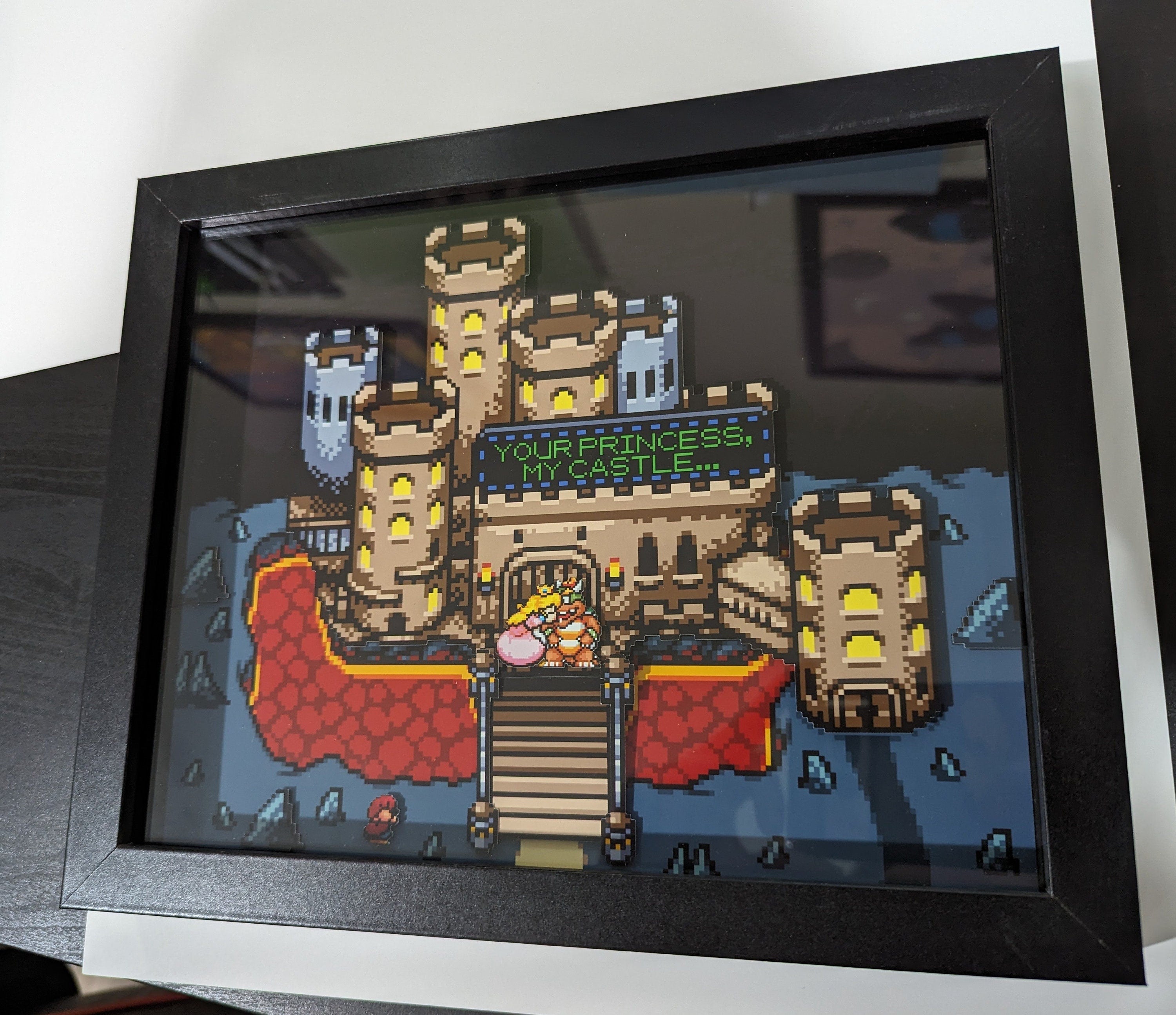 Your Princess, My Castle Super Mario Inspired Shadow Box