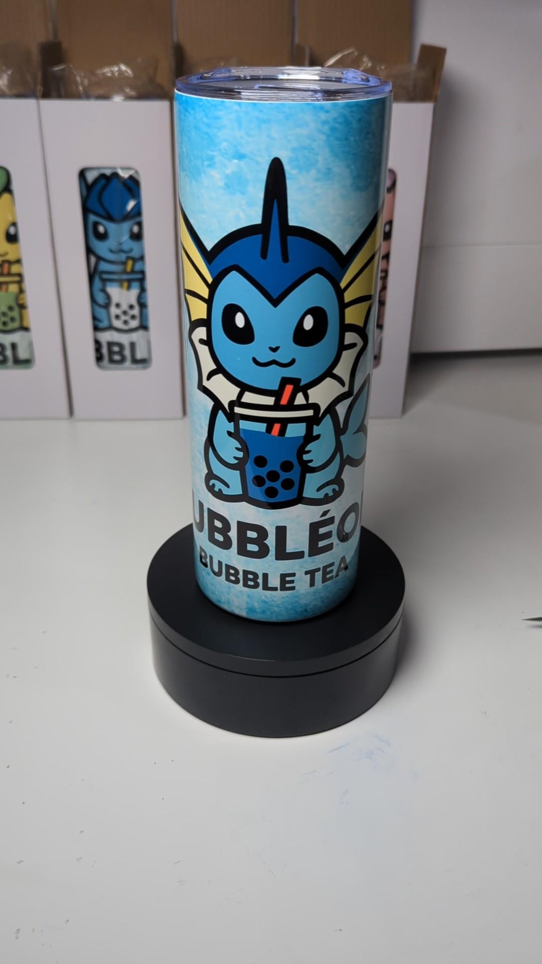 Bubbleon Vaporeon Pokemon Boba Bubble Tea Inspired Tumbler