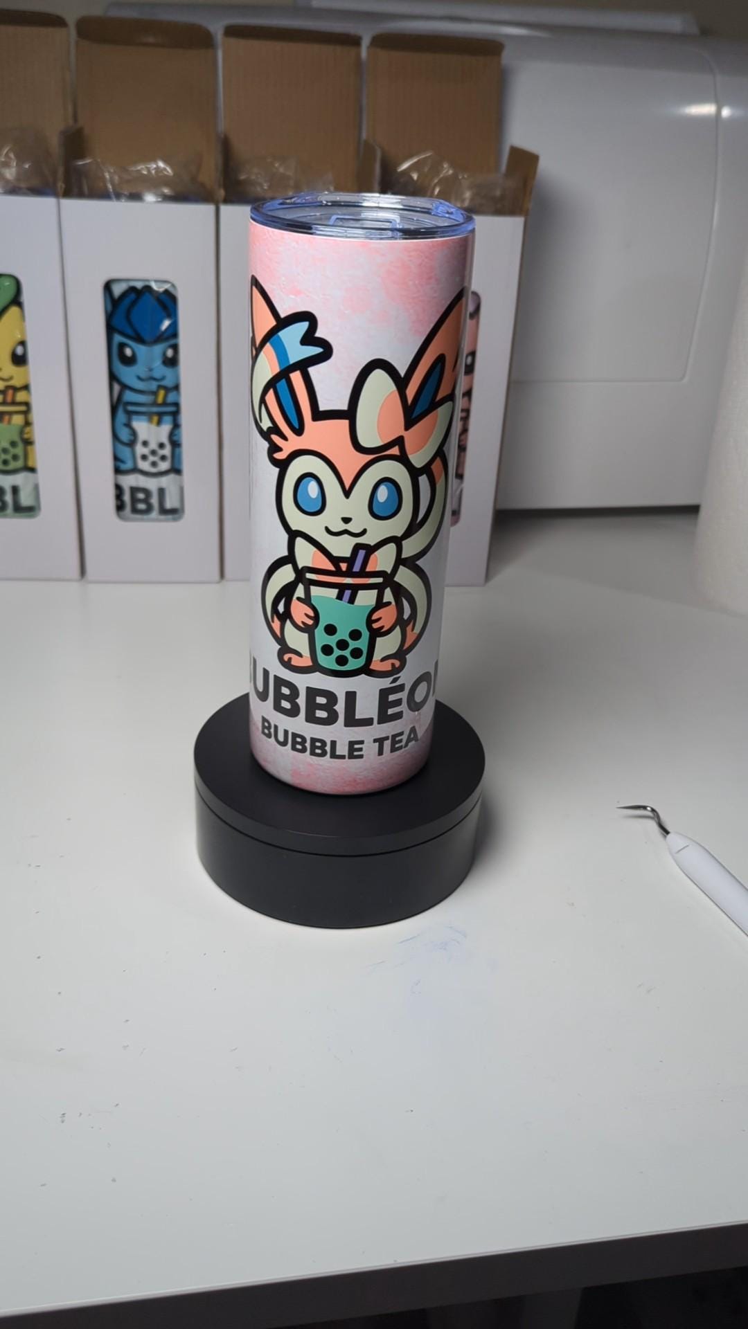 Bubbleon Sylveon Pokemon Boba Bubble Tea Inspired Tumbler