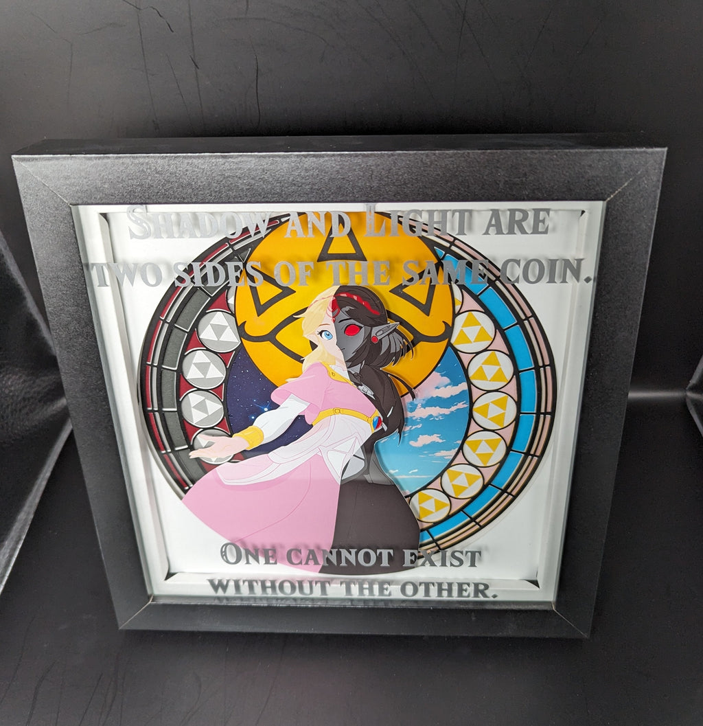 Legend of Zelda Shadow Box Art: Shadow and Light