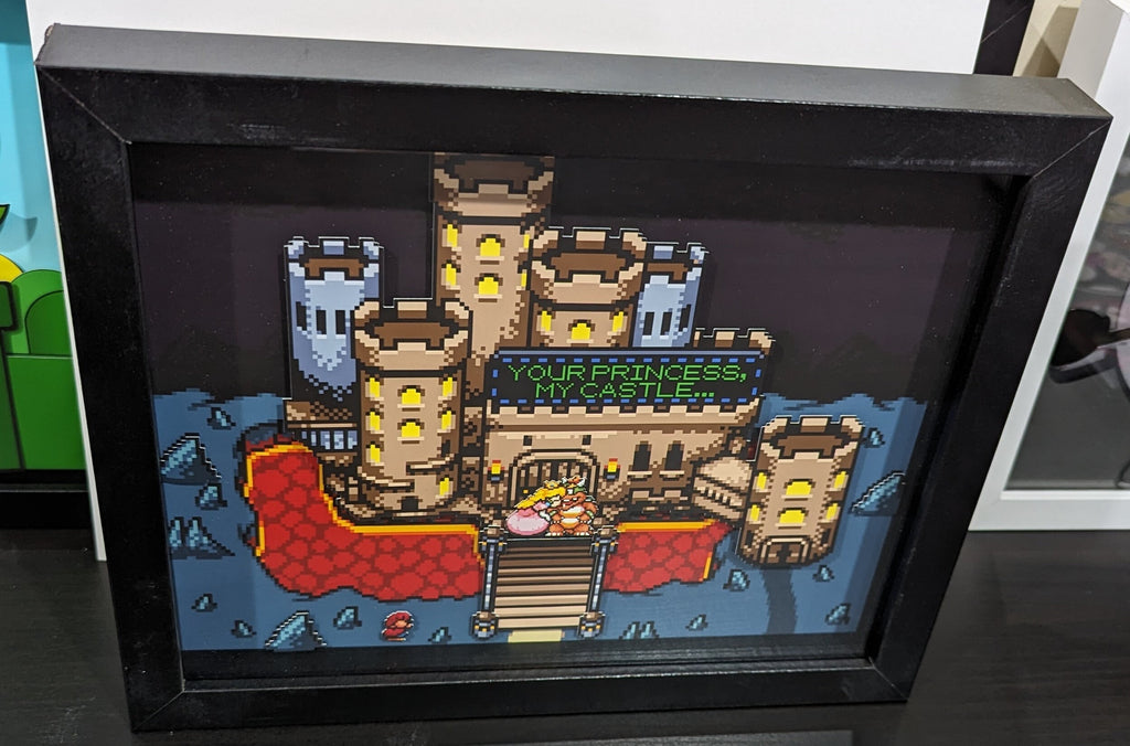 Your Princess, My Castle Super Mario Inspired Shadow Box