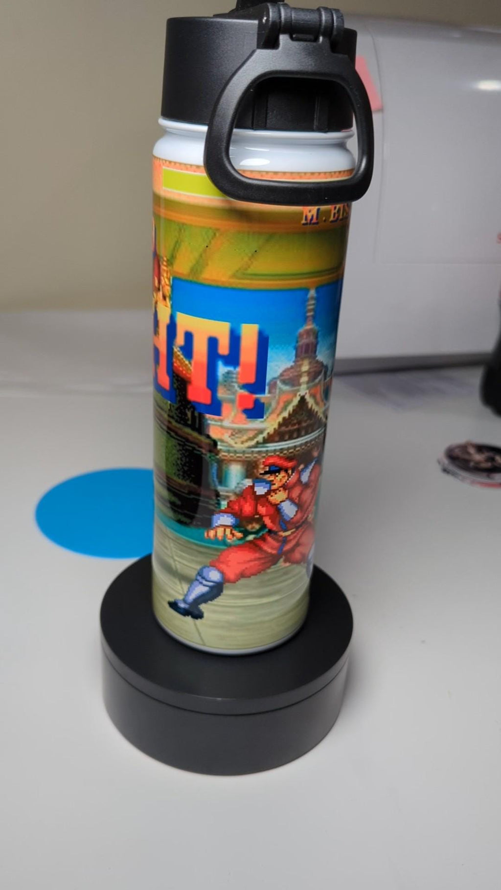 22 Oz Waterbottle inspired by Classic vs Present Street Fighter Ken Edition