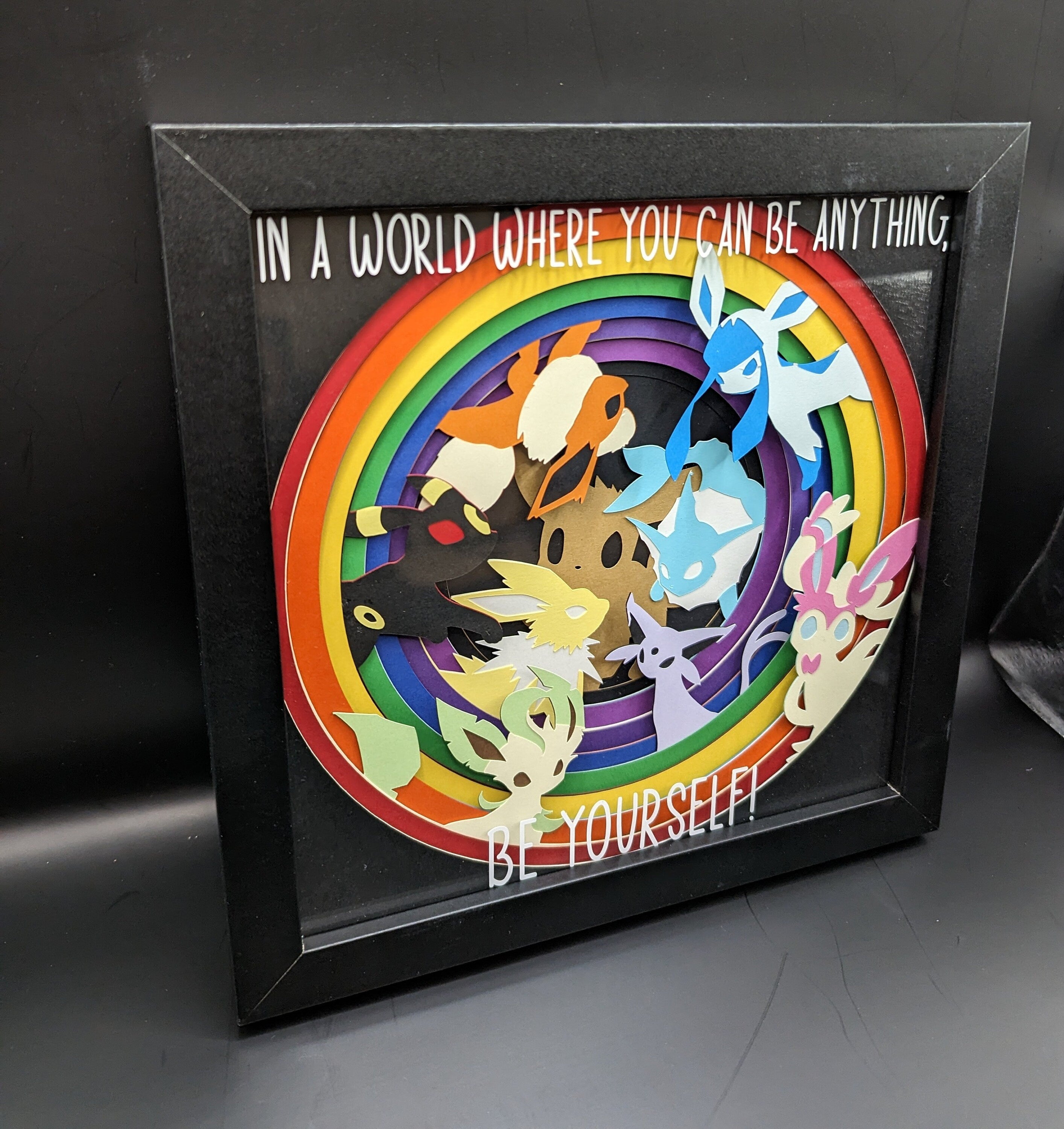 Be Yourself Framed Layered Cardstock Eeveelution Inspired Wall Art