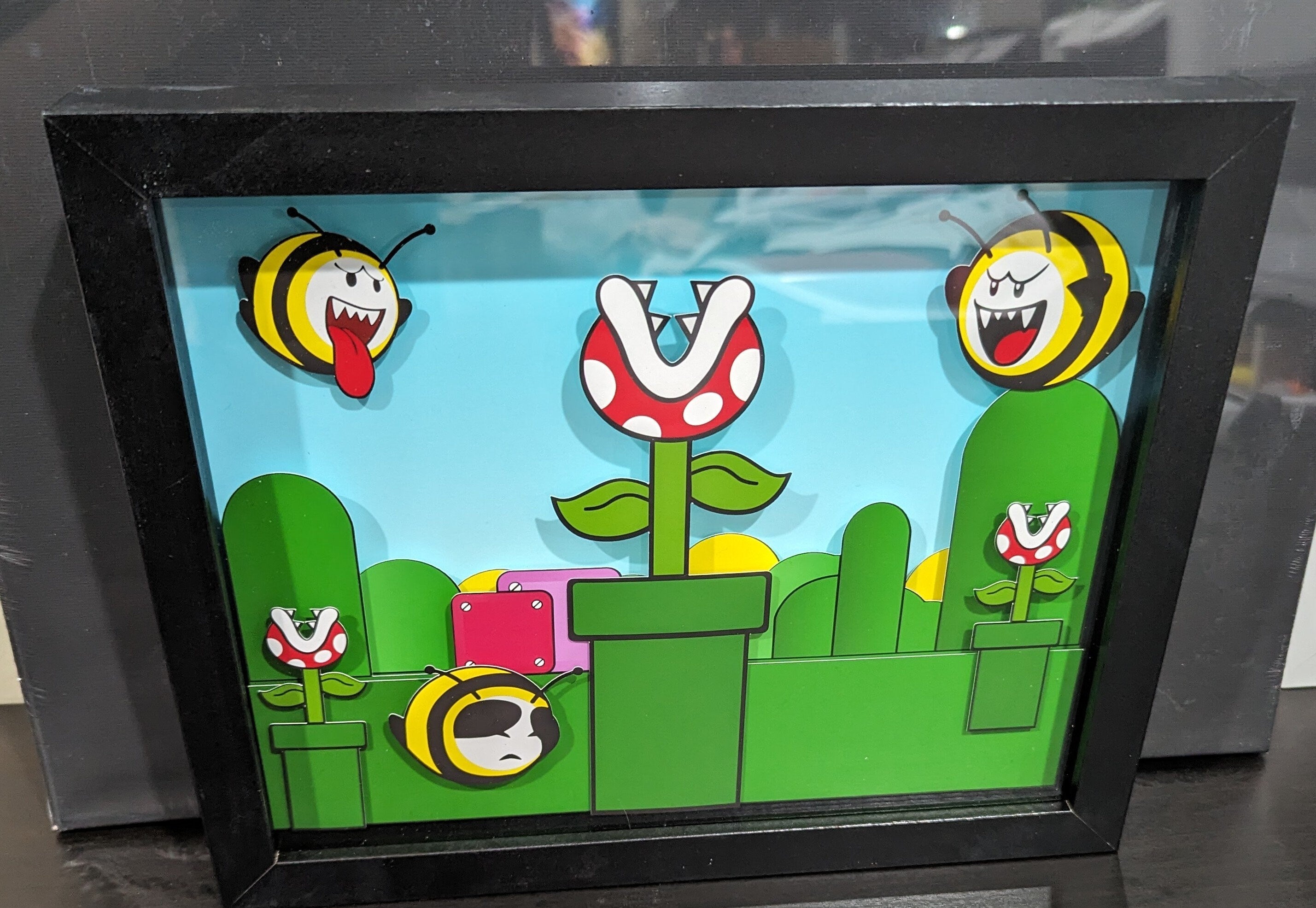 Boo Bees Super Mario Inspired Shadow Box