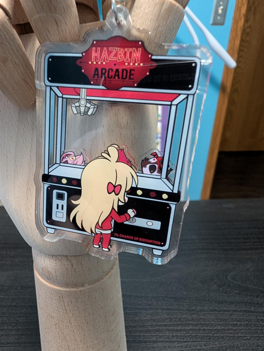 Hazbin Arcade shaker keychain inspired by Hazbin Hotel