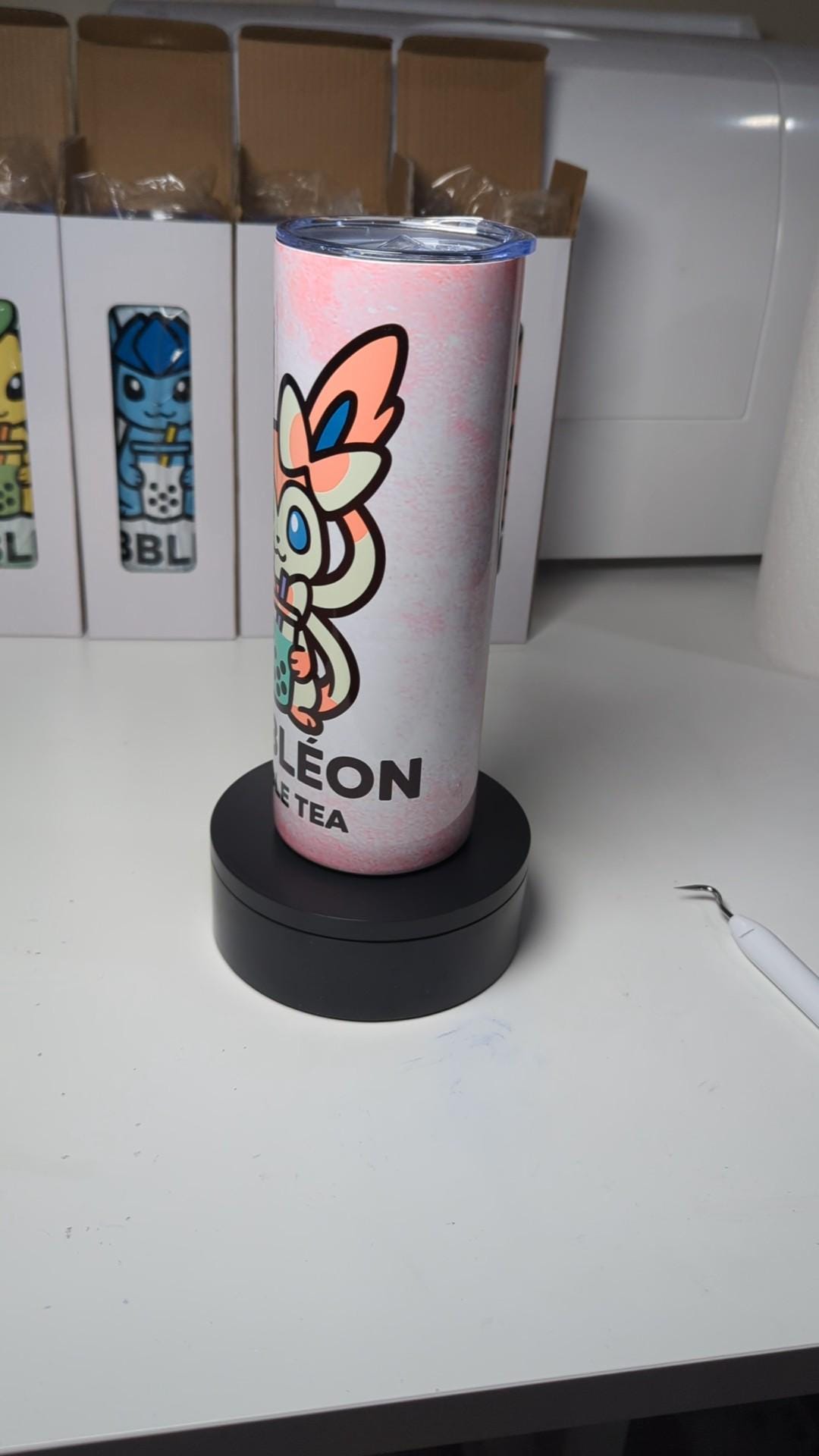 Bubbleon Sylveon Pokemon Boba Bubble Tea Inspired Tumbler