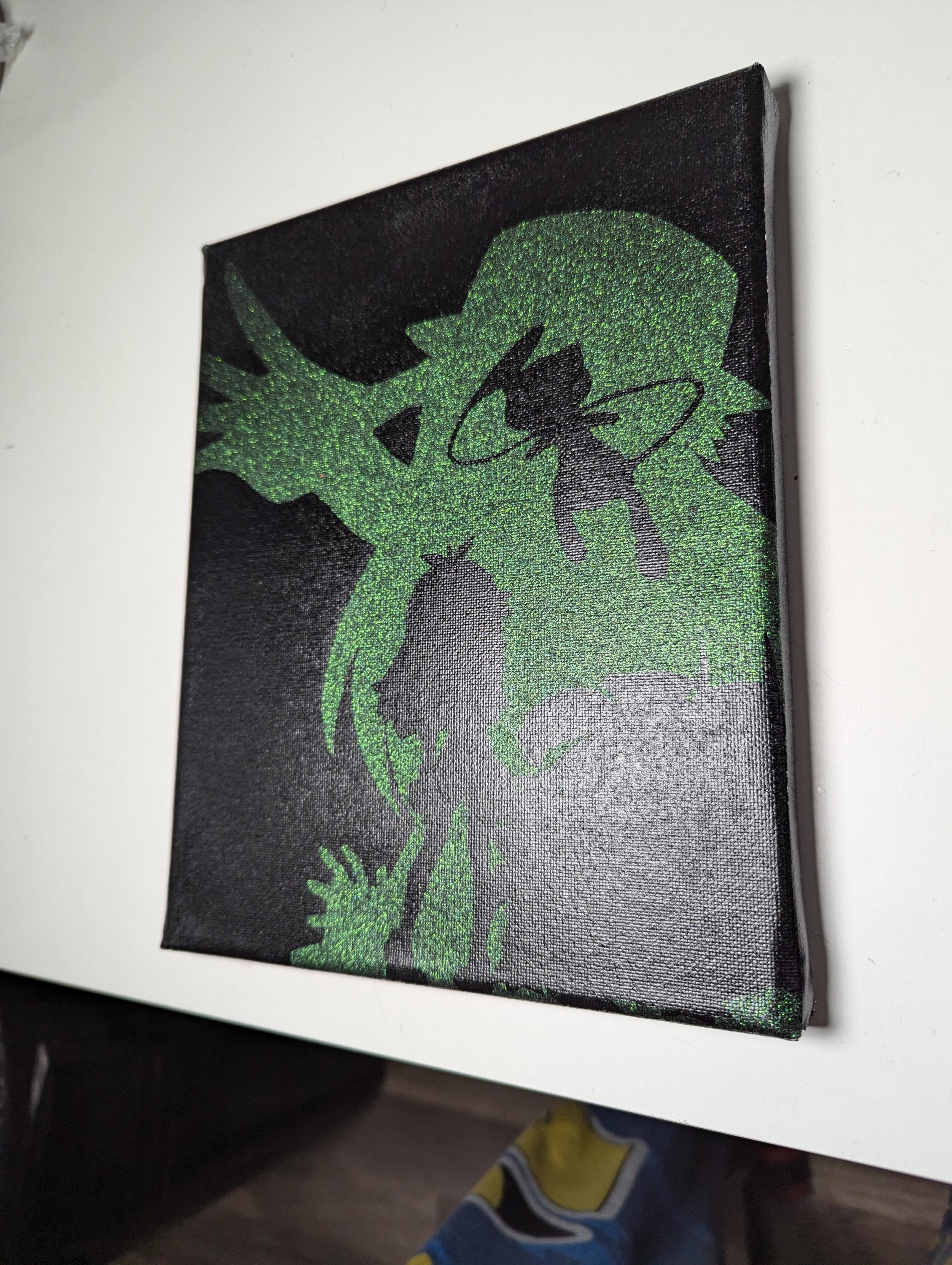 Pokemon Green inspired 8x10 canvas painting