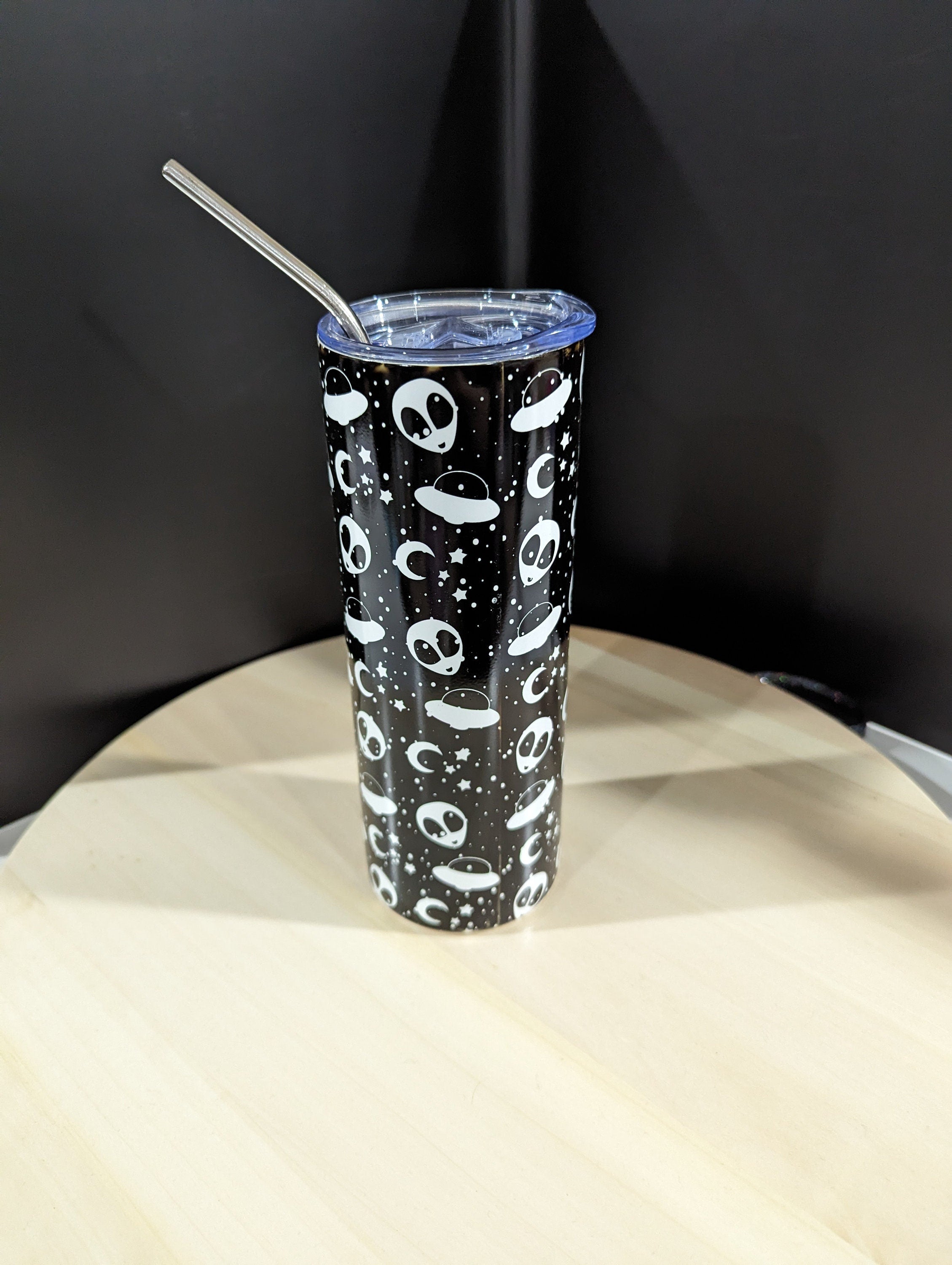 Glow in the dark Alien UFO themed tumbler